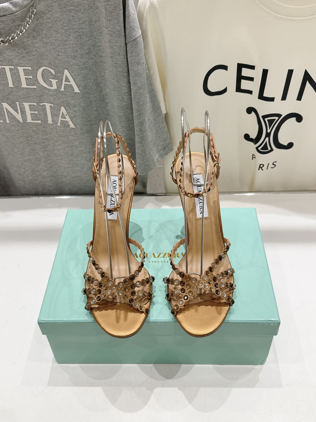 高版本出厂 凉鞋「ᴀqᴜᴀᴢᴢᴜʀᴀ」AQUAZZURA/菠萝F072 2026ss 夏季新款水钻高跟凉