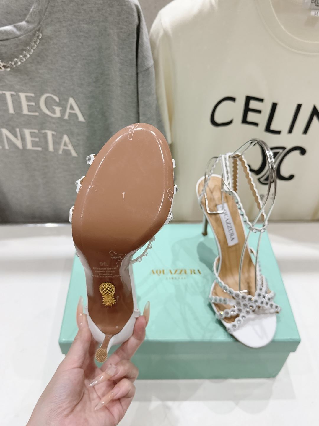 高版本出厂 凉鞋「ᴀqᴜᴀᴢᴢᴜʀᴀ」AQUAZZURA/菠萝F072 2026ss 夏季新款水钻高跟凉