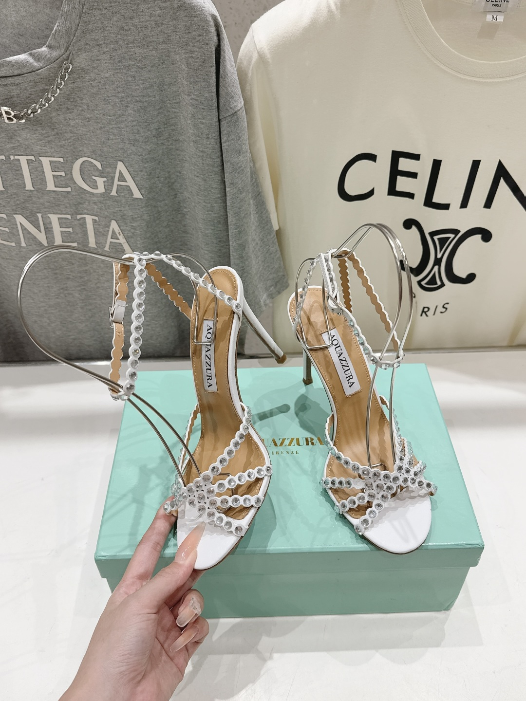高版本出厂 凉鞋「ᴀqᴜᴀᴢᴢᴜʀᴀ」AQUAZZURA/菠萝F072 2026ss 夏季新款水钻高跟凉