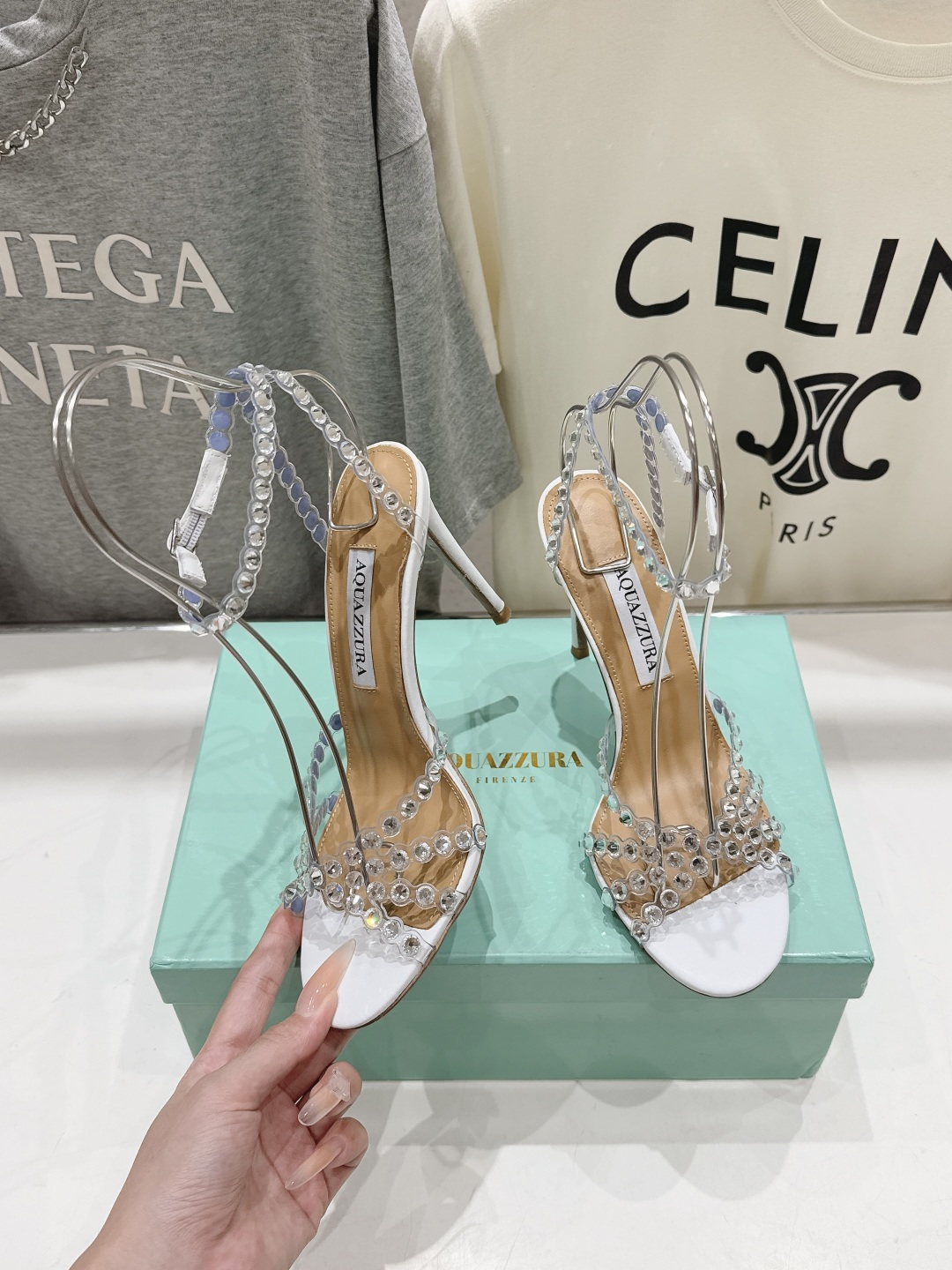 高版本出厂 凉鞋「ᴀqᴜᴀᴢᴢᴜʀᴀ」AQUAZZURA/菠萝F072 2026ss 夏季新款水钻高跟凉