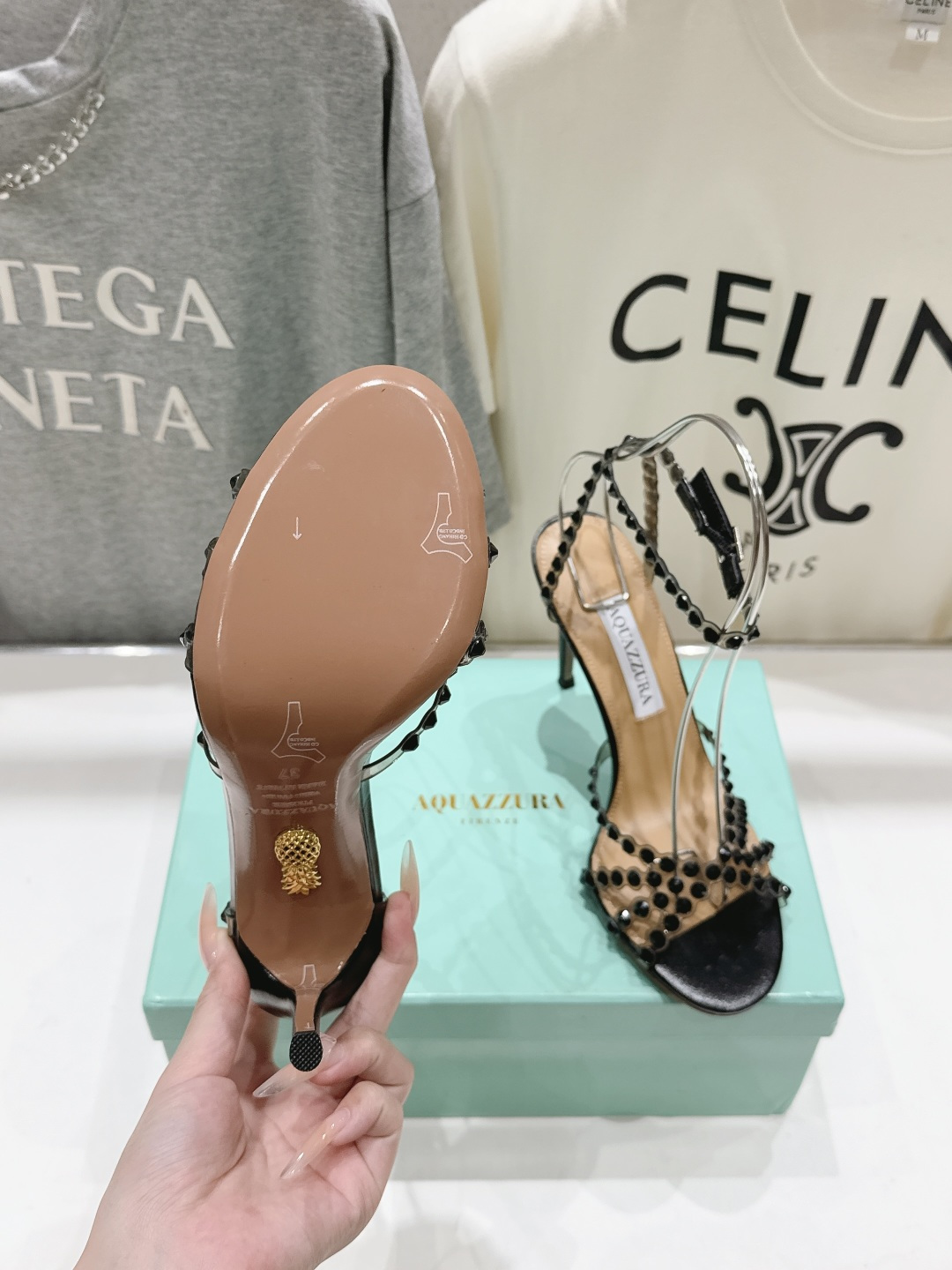 高版本出厂 凉鞋「ᴀqᴜᴀᴢᴢᴜʀᴀ」AQUAZZURA/菠萝F072 2026ss 夏季新款水钻高跟凉