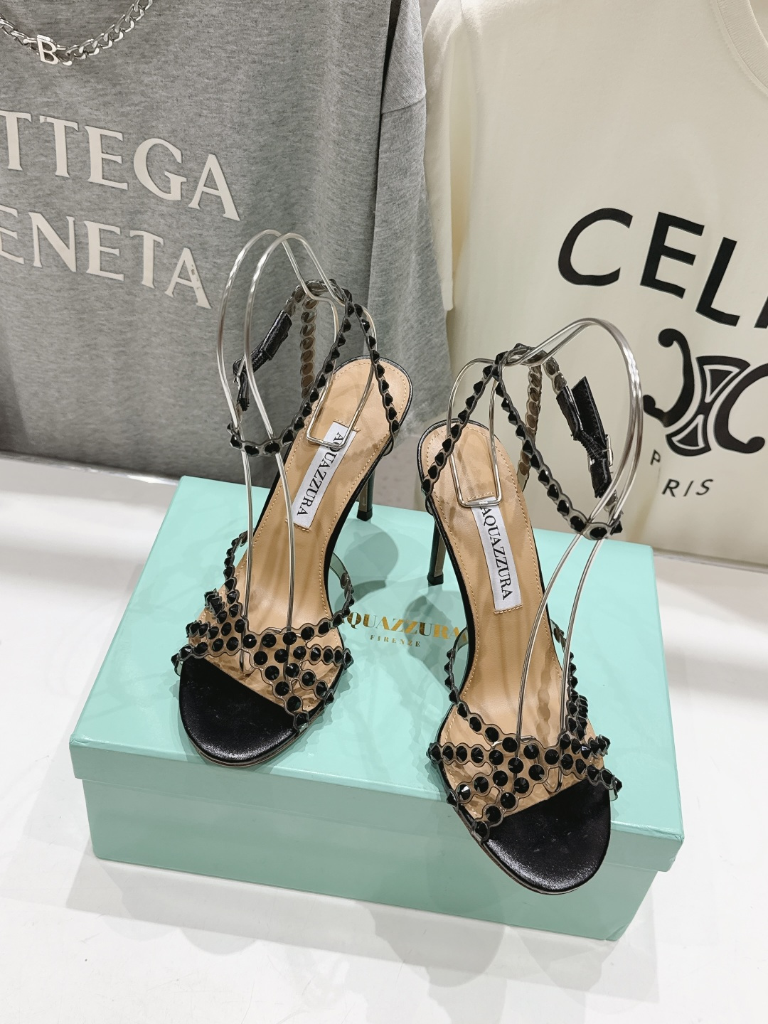 高版本出厂 凉鞋「ᴀqᴜᴀᴢᴢᴜʀᴀ」AQUAZZURA/菠萝F072 2026ss 夏季新款水钻高跟凉