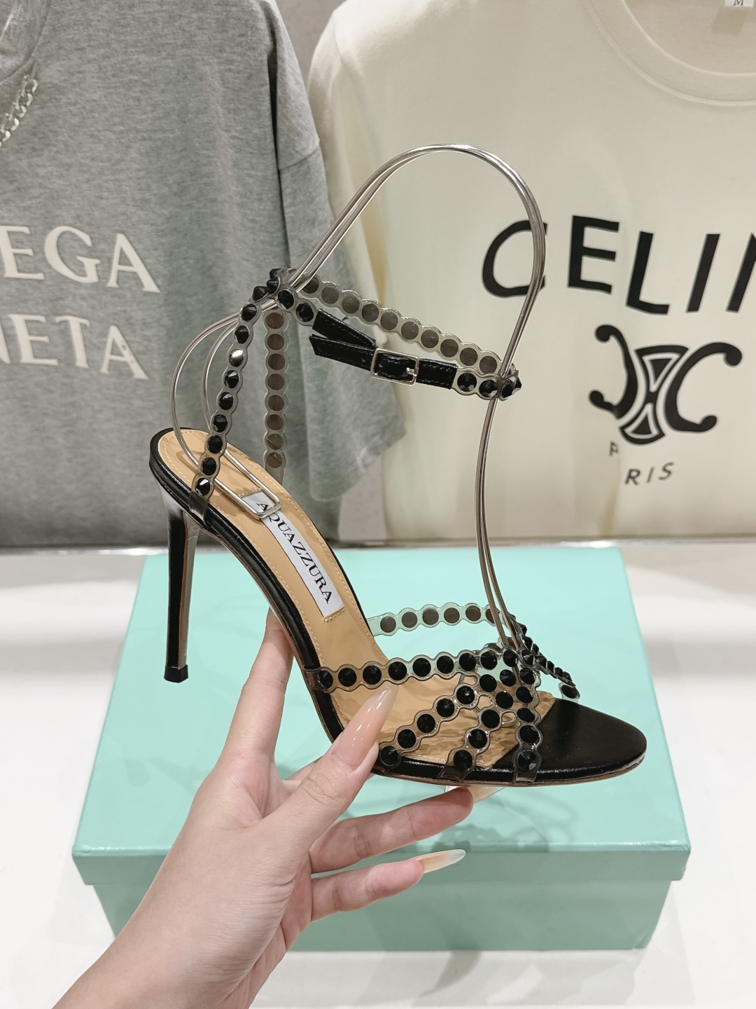 高版本出厂 凉鞋「ᴀqᴜᴀᴢᴢᴜʀᴀ」AQUAZZURA/菠萝F072 2026ss 夏季新款水钻高跟凉
