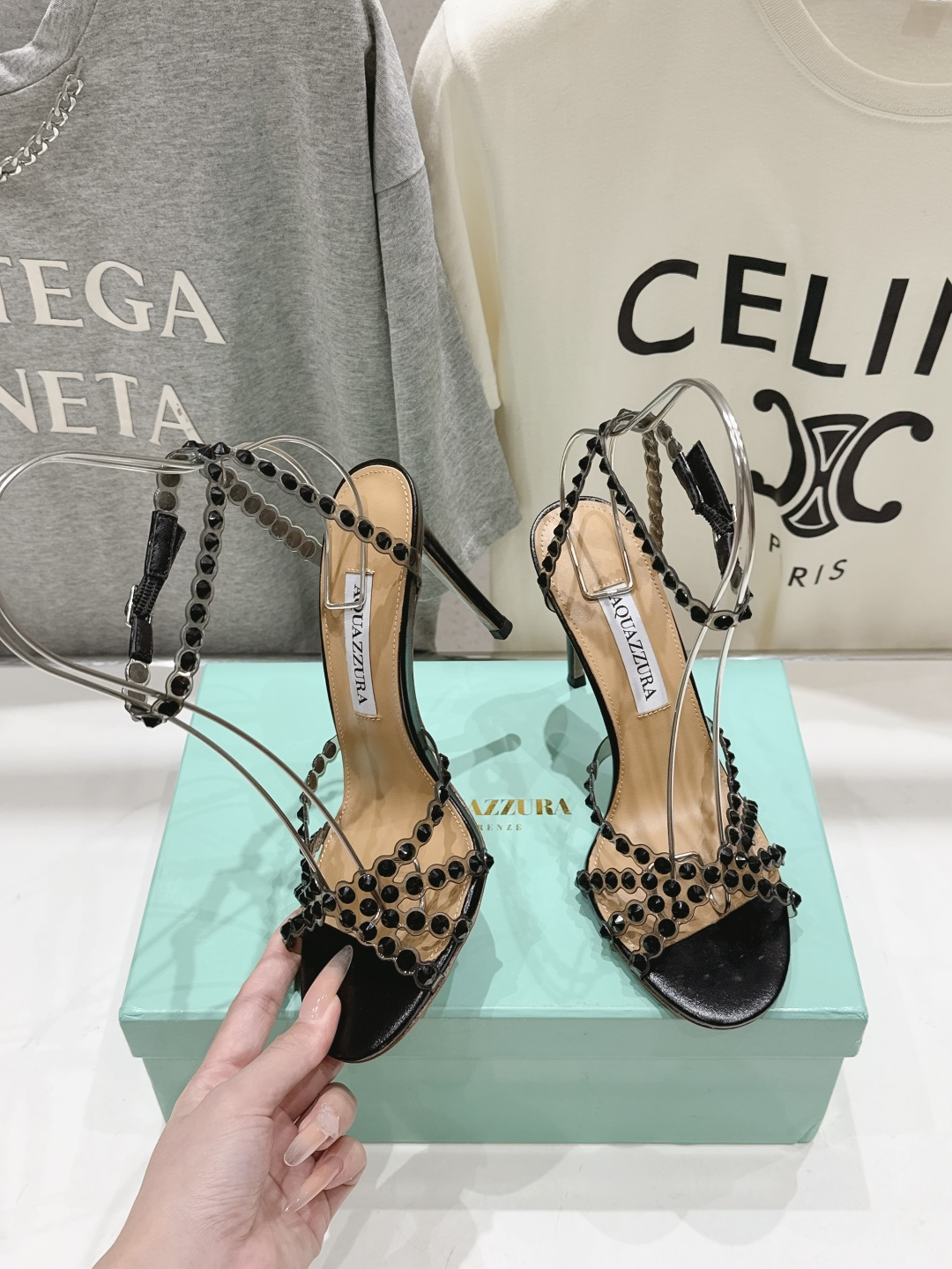高版本出厂 凉鞋「ᴀqᴜᴀᴢᴢᴜʀᴀ」AQUAZZURA/菠萝F072 2026ss 夏季新款水钻高跟凉
