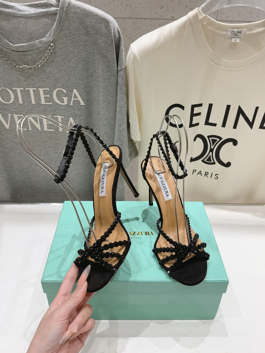 高版本出厂 凉鞋「ᴀqᴜᴀᴢᴢᴜʀᴀ」AQUAZZURA/菠萝F072 2026ss 夏季新款水钻高跟凉