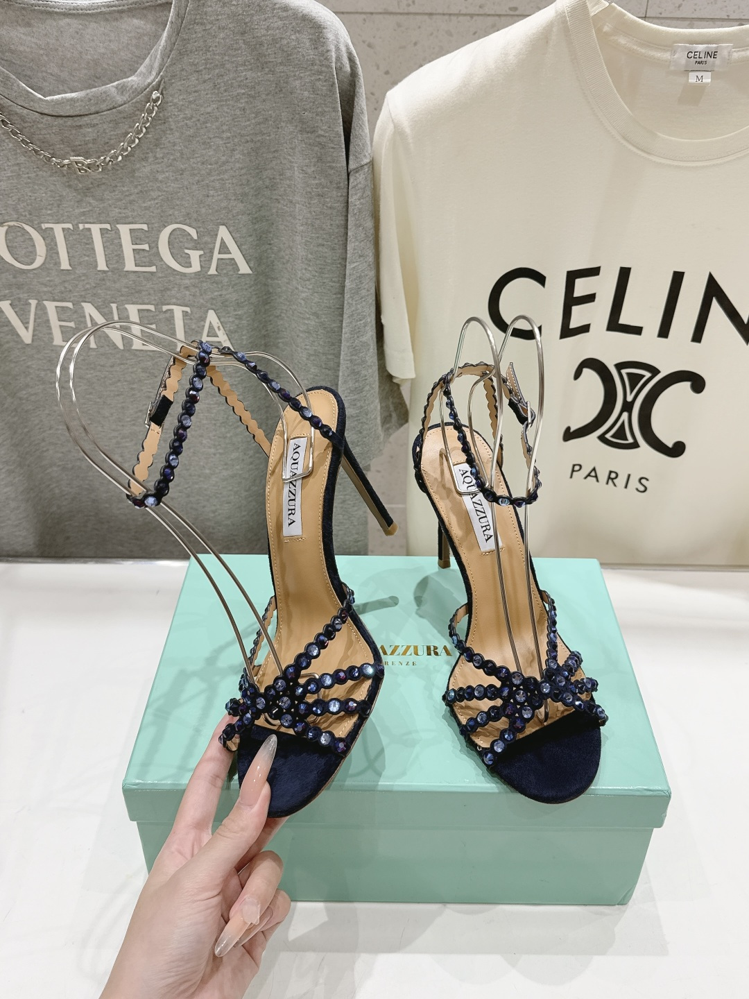 高版本出厂 凉鞋「ᴀqᴜᴀᴢᴢᴜʀᴀ」AQUAZZURA/菠萝F072 2026ss 夏季新款水钻高跟凉