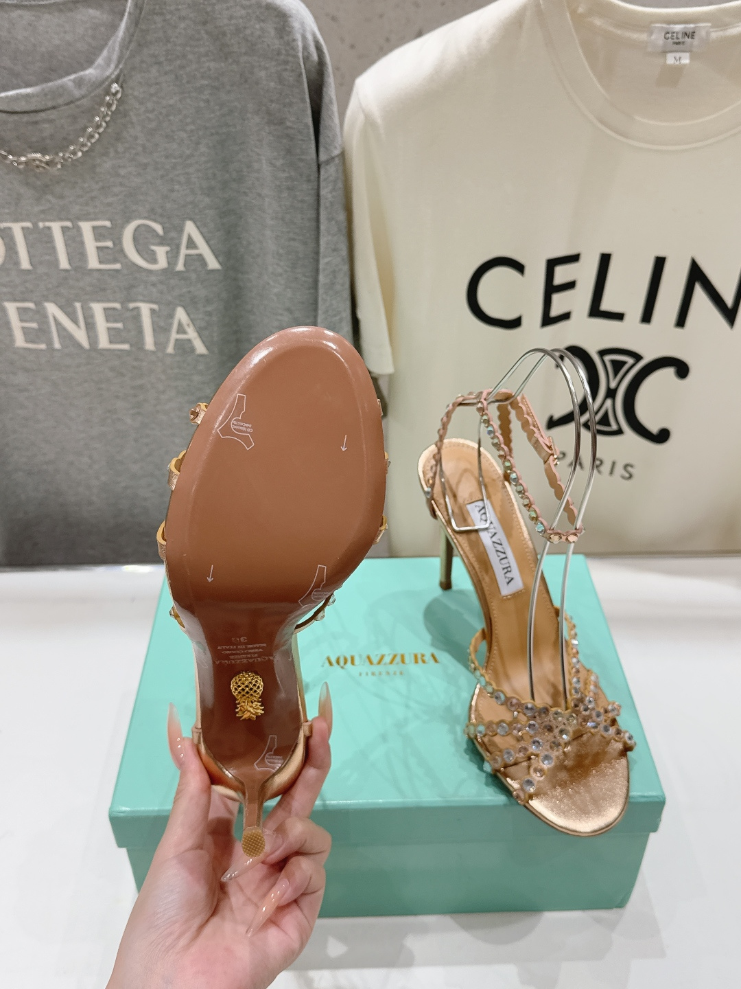 高版本出厂 凉鞋「ᴀqᴜᴀᴢᴢᴜʀᴀ」AQUAZZURA/菠萝F072 2026ss 夏季新款水钻高跟凉