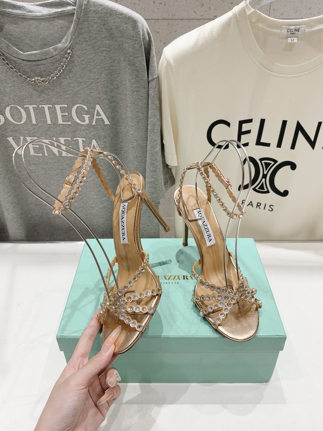 高版本出厂 凉鞋「ᴀqᴜᴀᴢᴢᴜʀᴀ」AQUAZZURA/菠萝F072 2026ss 夏季新款水钻高跟凉