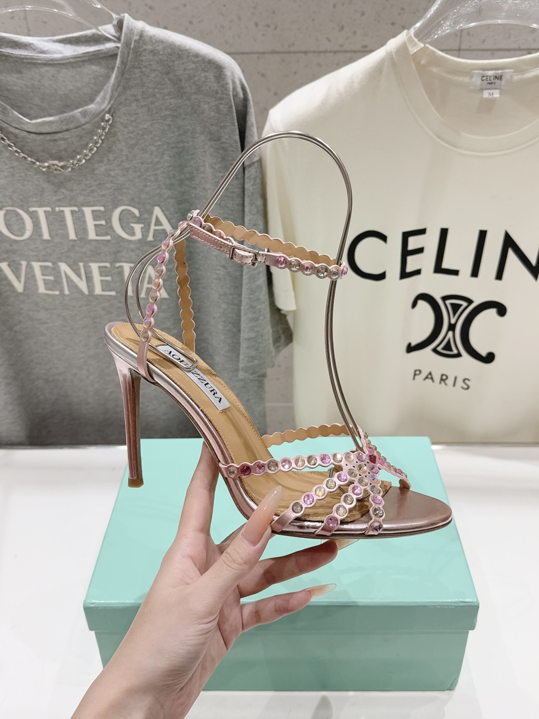 高版本出厂 凉鞋「ᴀqᴜᴀᴢᴢᴜʀᴀ」AQUAZZURA/菠萝F072 2026ss 夏季新款水钻高跟凉