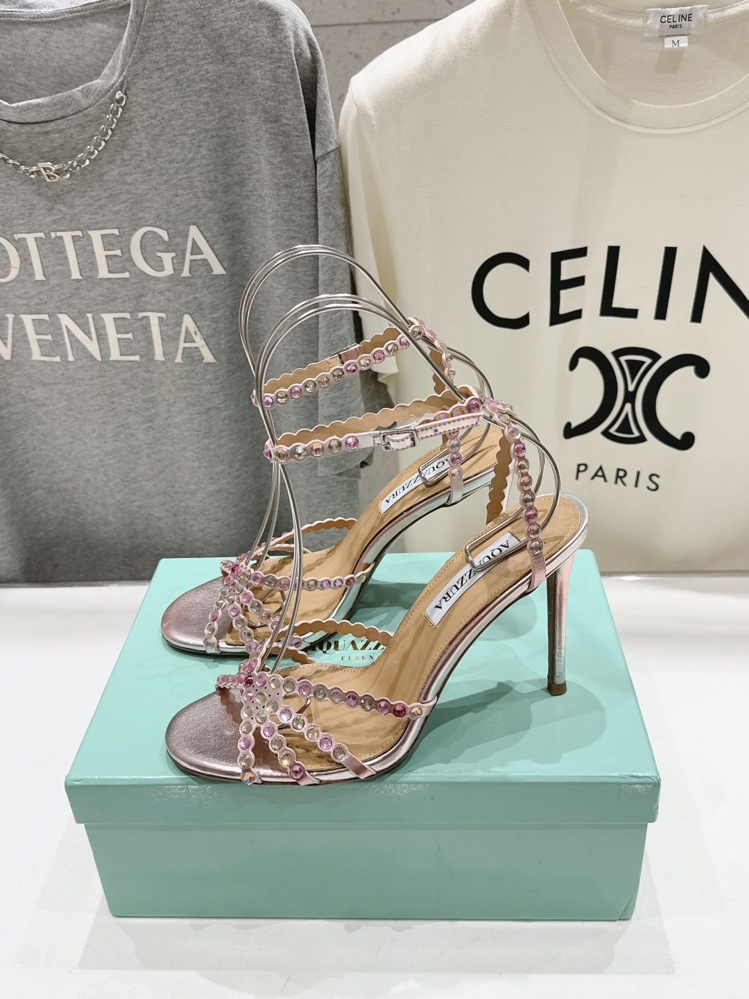 高版本出厂 凉鞋「ᴀqᴜᴀᴢᴢᴜʀᴀ」AQUAZZURA/菠萝F072 2026ss 夏季新款水钻高跟凉
