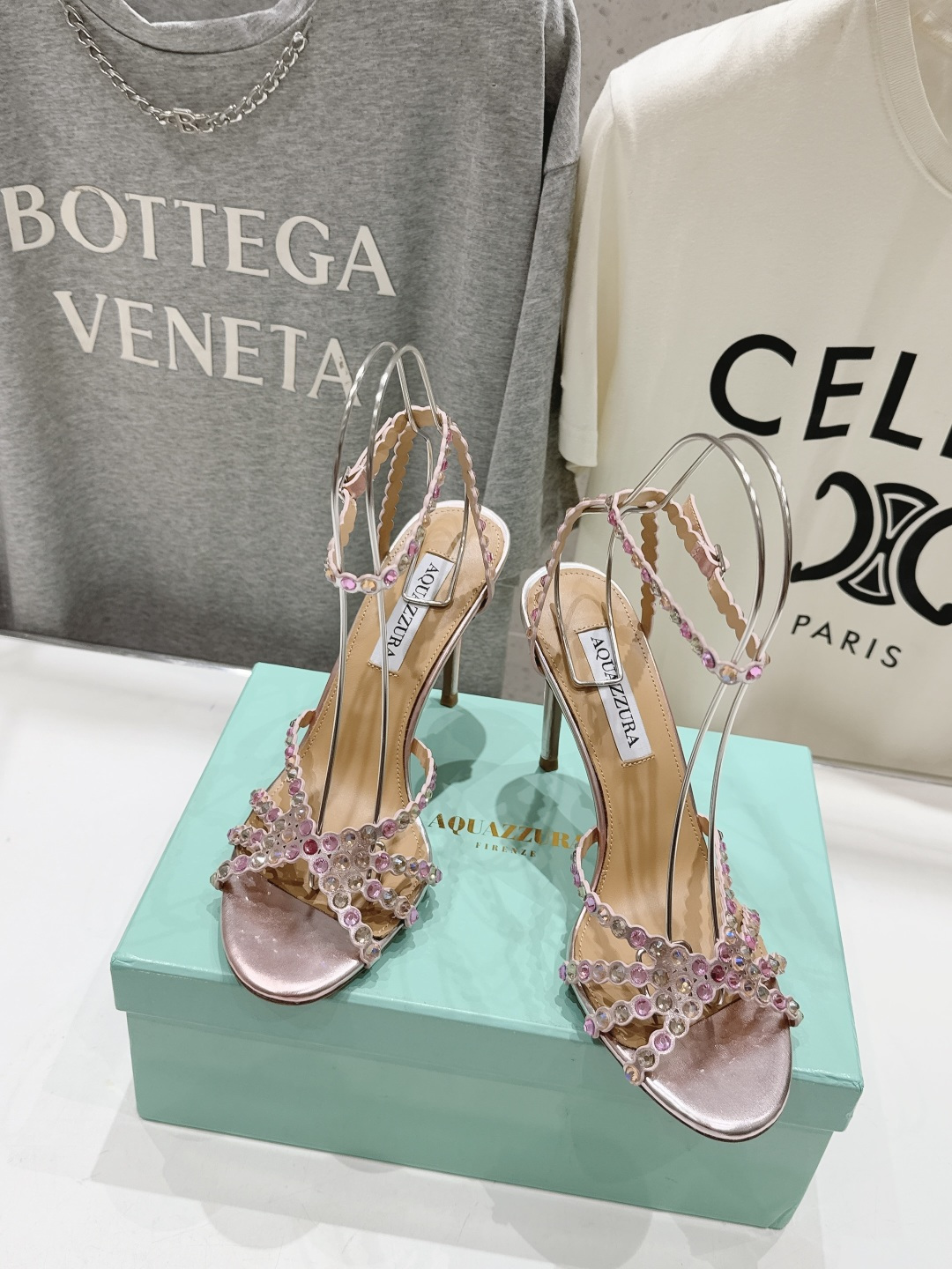 高版本出厂 凉鞋「ᴀqᴜᴀᴢᴢᴜʀᴀ」AQUAZZURA/菠萝F072 2026ss 夏季新款水钻高跟凉