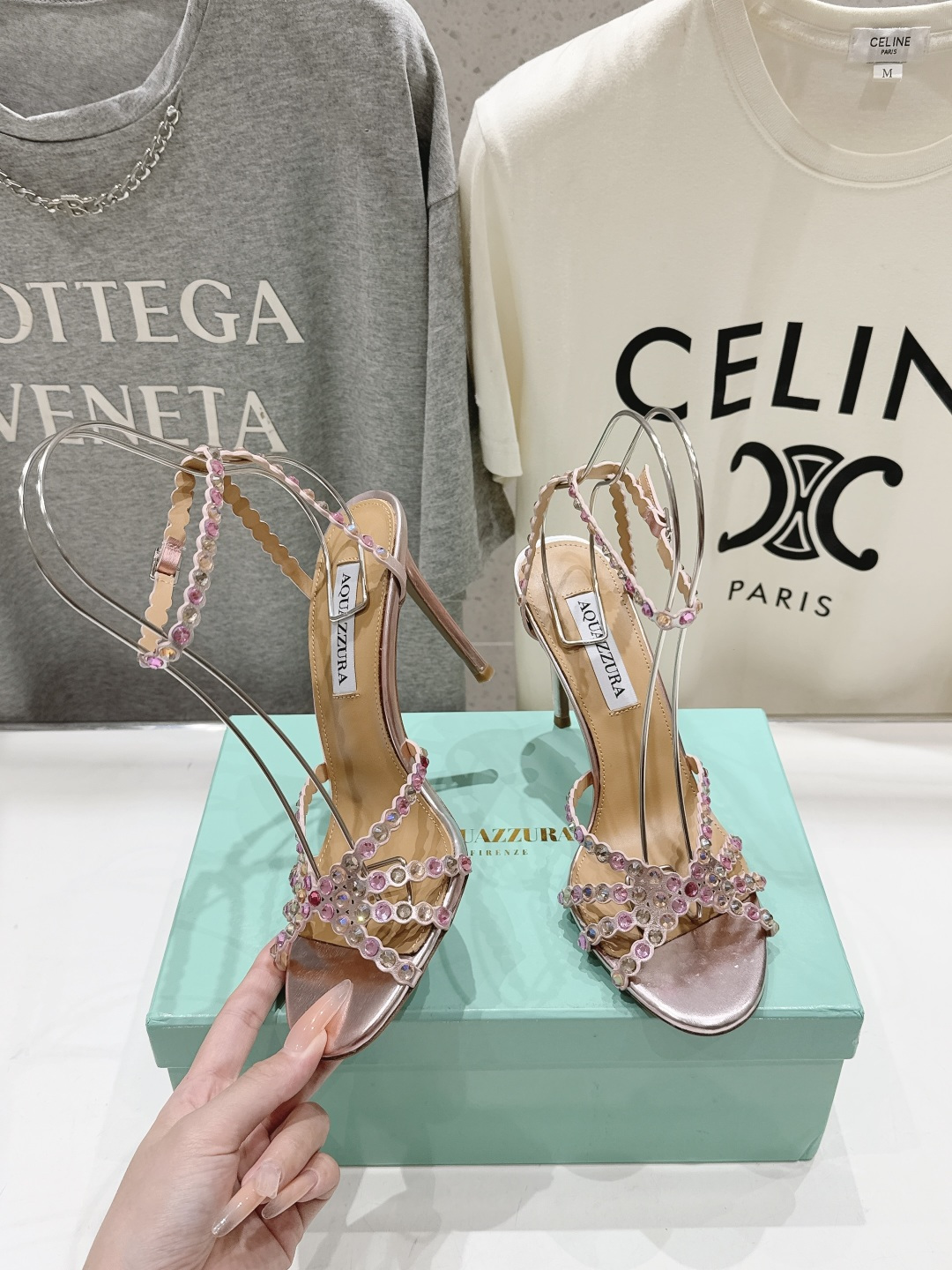 高版本出厂 凉鞋「ᴀqᴜᴀᴢᴢᴜʀᴀ」AQUAZZURA/菠萝F072 2026ss 夏季新款水钻高跟凉