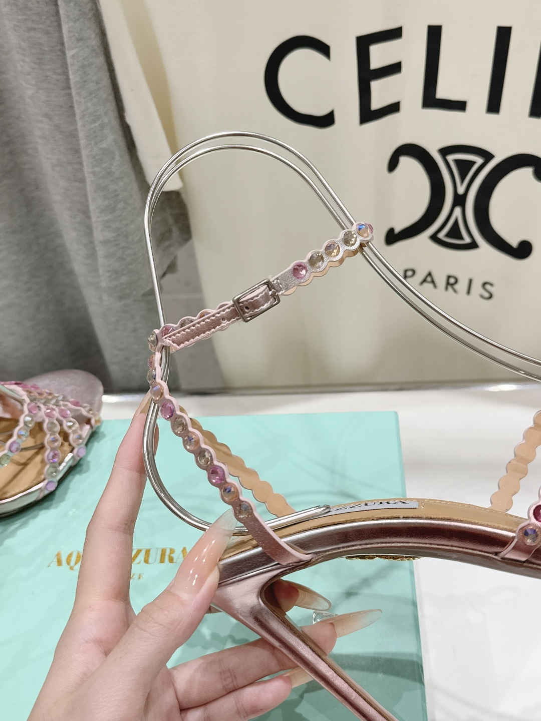 高版本出厂 凉鞋「ᴀqᴜᴀᴢᴢᴜʀᴀ」AQUAZZURA/菠萝F072 2026ss 夏季新款水钻高跟凉