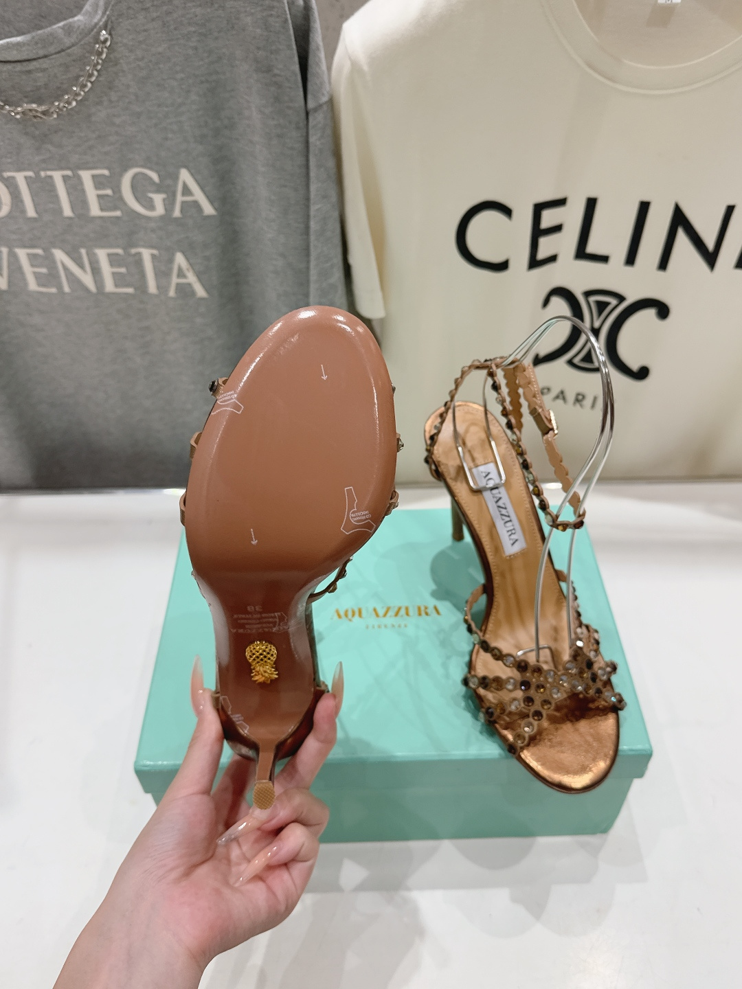 高版本出厂 凉鞋「ᴀqᴜᴀᴢᴢᴜʀᴀ」AQUAZZURA/菠萝F072 2026ss 夏季新款水钻高跟凉