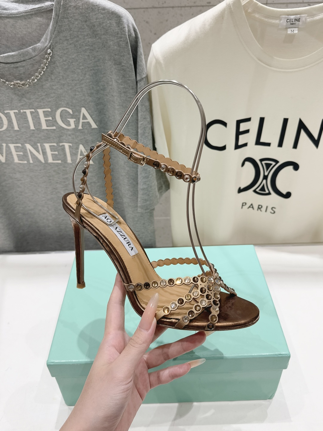 高版本出厂 凉鞋「ᴀqᴜᴀᴢᴢᴜʀᴀ」AQUAZZURA/菠萝F072 2026ss 夏季新款水钻高跟凉