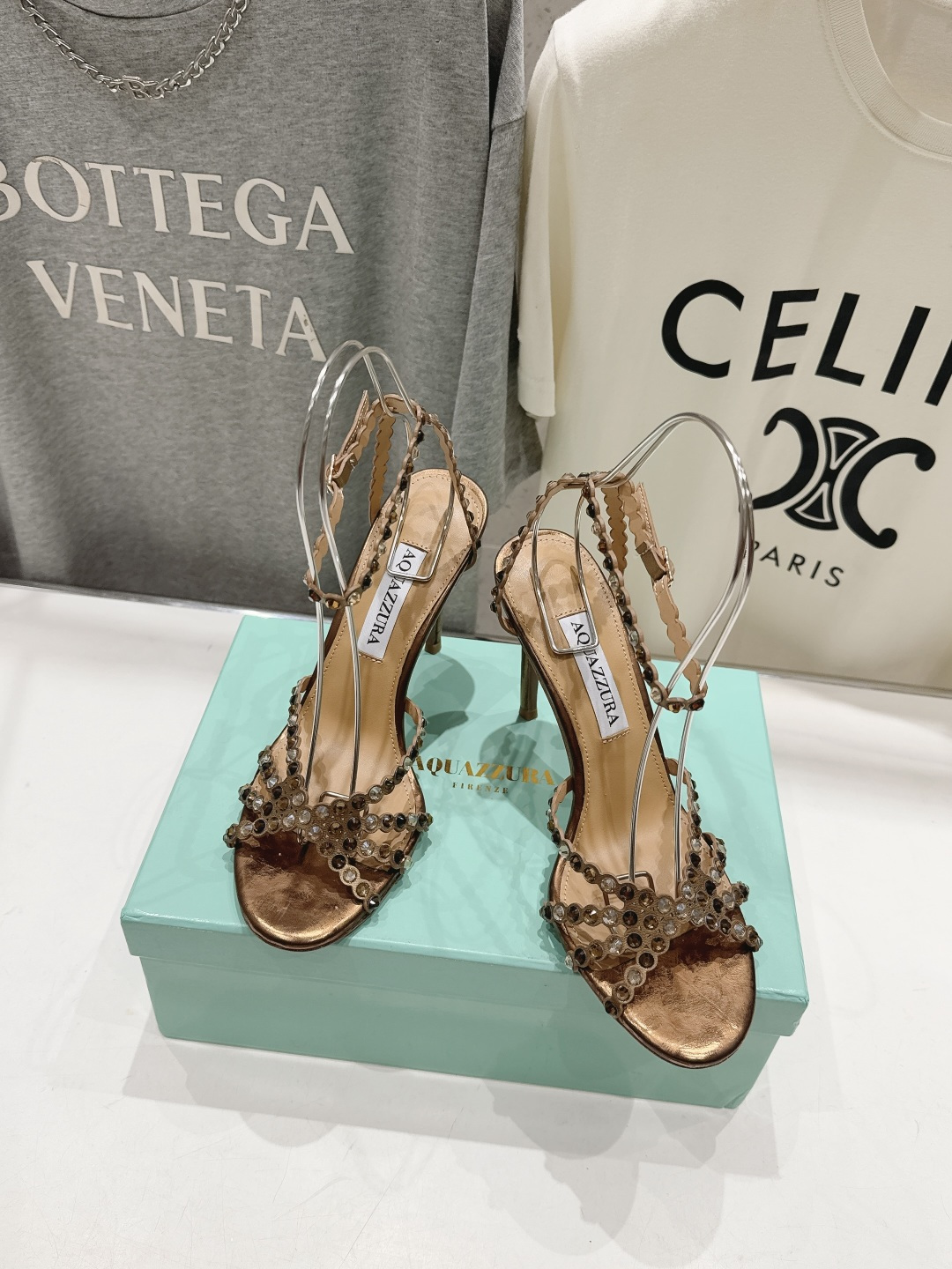 高版本出厂 凉鞋「ᴀqᴜᴀᴢᴢᴜʀᴀ」AQUAZZURA/菠萝F072 2026ss 夏季新款水钻高跟凉