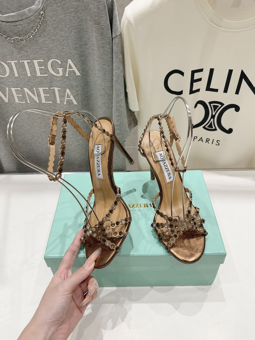 高版本出厂 凉鞋「ᴀqᴜᴀᴢᴢᴜʀᴀ」AQUAZZURA/菠萝F072 2026ss 夏季新款水钻高跟凉