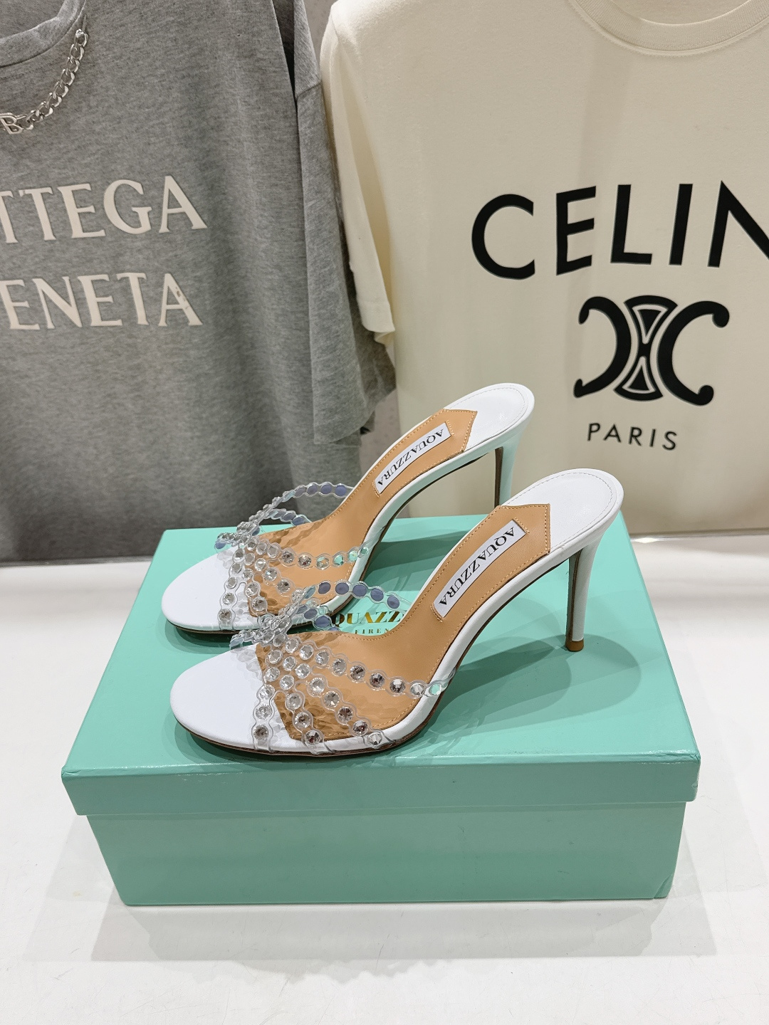 高版本出厂 拖鞋「ᴀqᴜᴀᴢᴢᴜʀᴀ」AQUAZZURA/菠萝F072 2026ss夏季新款水钻高跟拖鞋