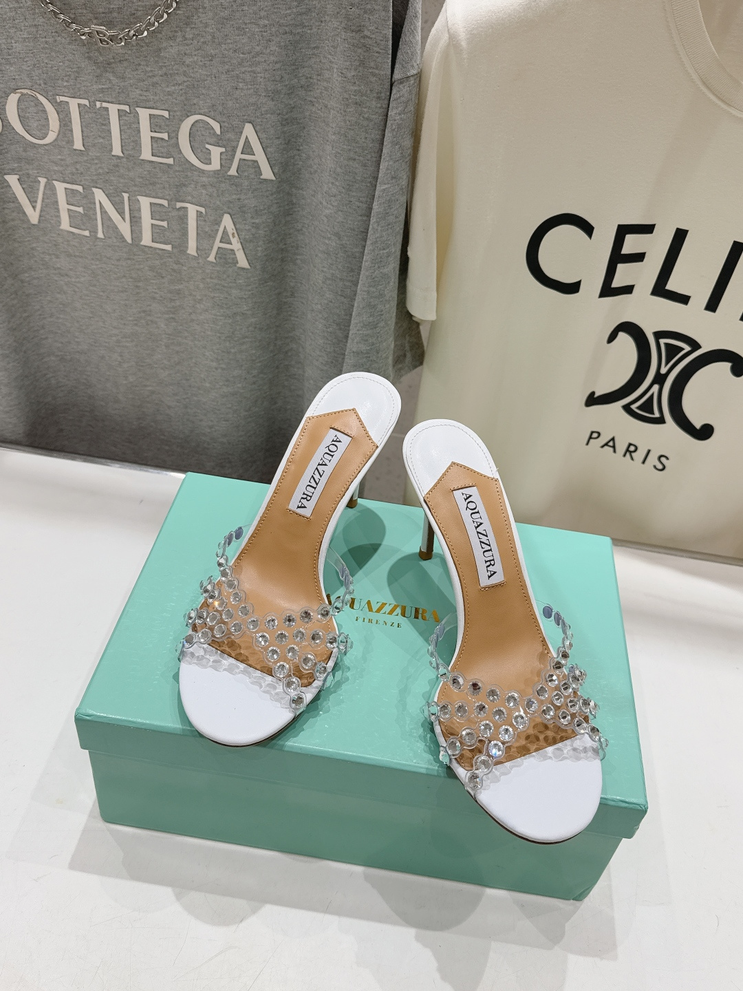 高版本出厂 拖鞋「ᴀqᴜᴀᴢᴢᴜʀᴀ」AQUAZZURA/菠萝F072 2026ss夏季新款水钻高跟拖鞋