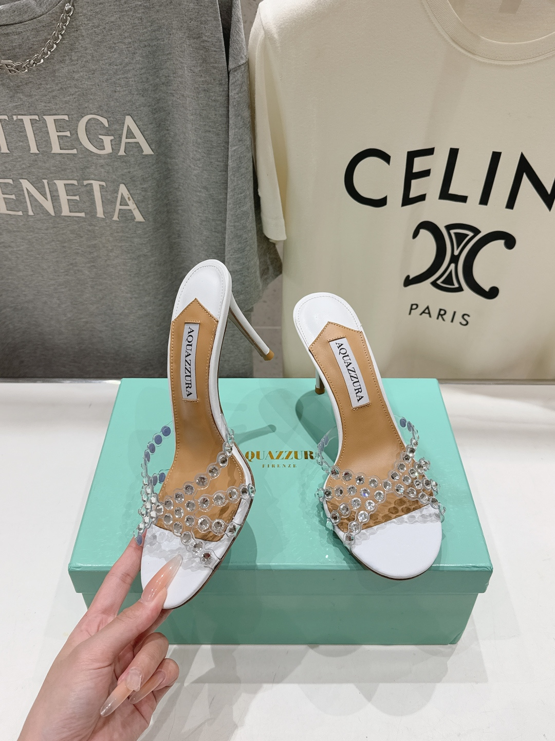 高版本出厂 拖鞋「ᴀqᴜᴀᴢᴢᴜʀᴀ」AQUAZZURA/菠萝F072 2026ss夏季新款水钻高跟拖鞋