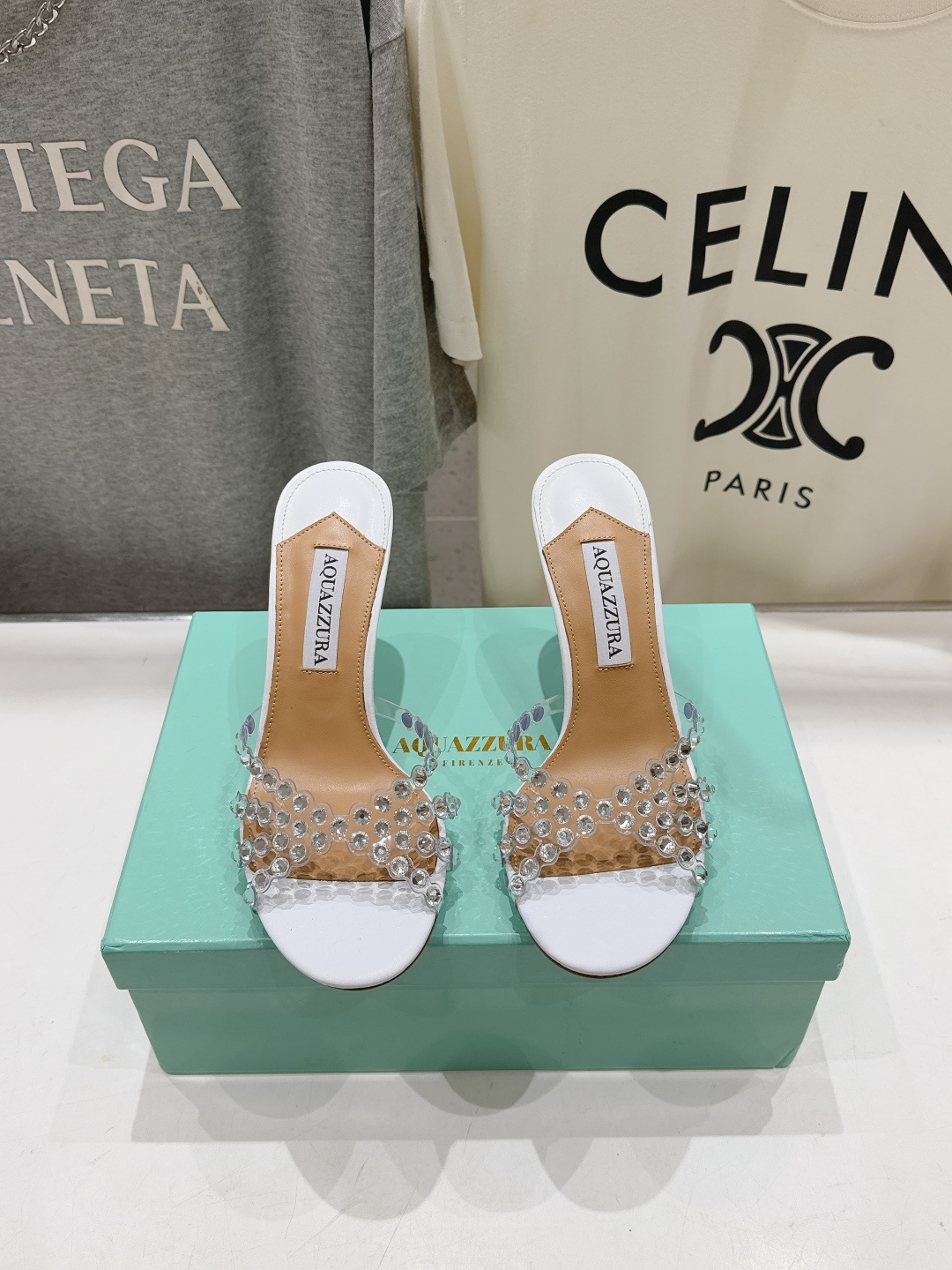 高版本出厂 拖鞋「ᴀqᴜᴀᴢᴢᴜʀᴀ」AQUAZZURA/菠萝F072 2026ss夏季新款水钻高跟拖鞋