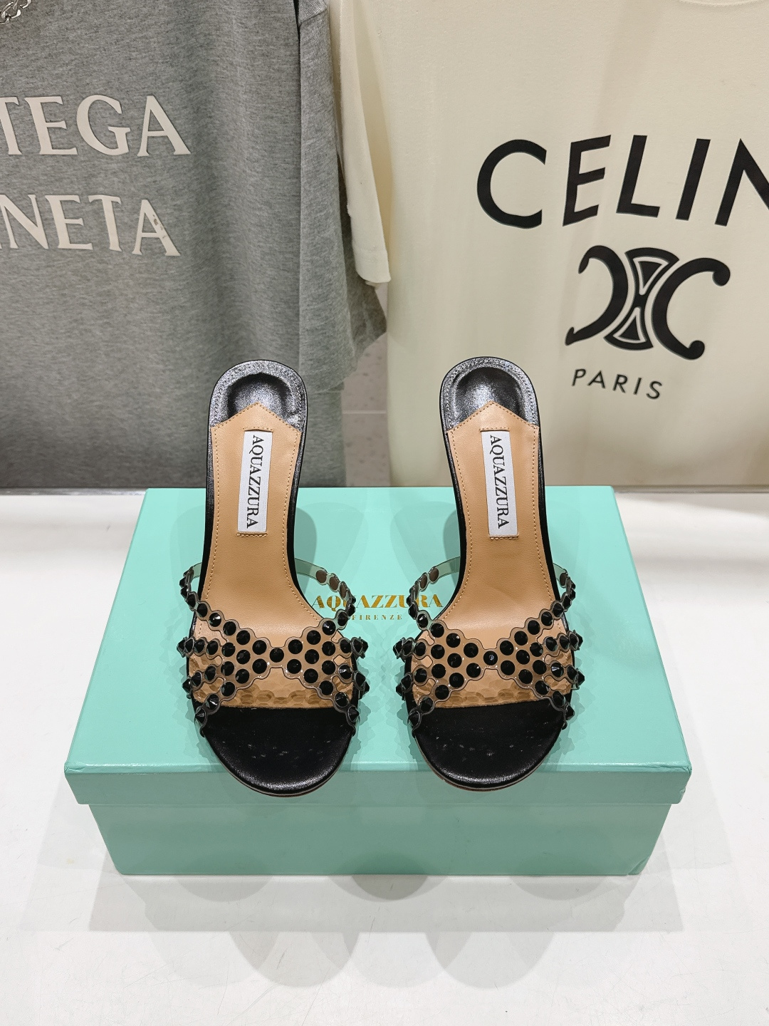 高版本出厂 拖鞋「ᴀqᴜᴀᴢᴢᴜʀᴀ」AQUAZZURA/菠萝F072 2026ss夏季新款水钻高跟拖鞋