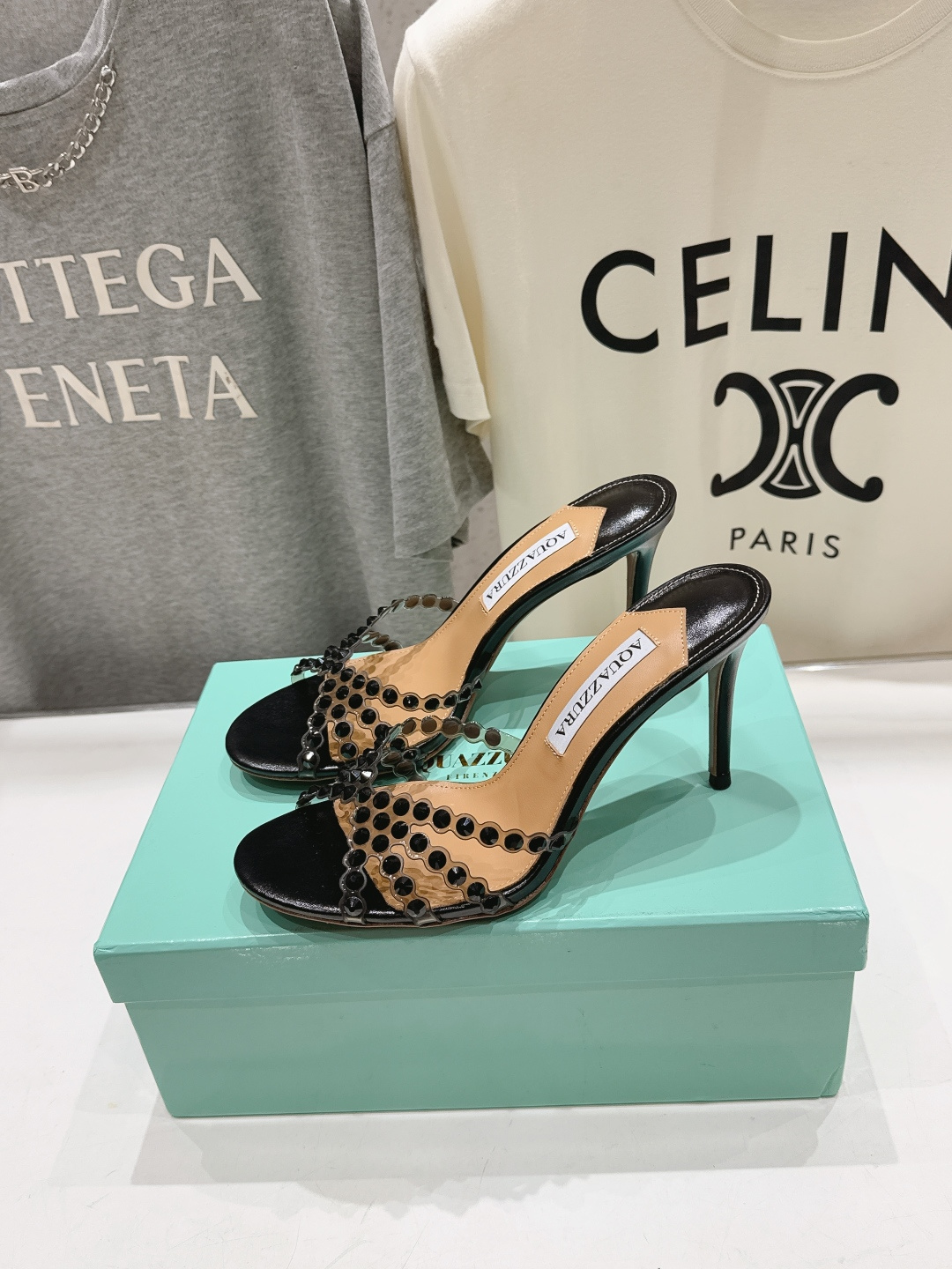 高版本出厂 拖鞋「ᴀqᴜᴀᴢᴢᴜʀᴀ」AQUAZZURA/菠萝F072 2026ss夏季新款水钻高跟拖鞋