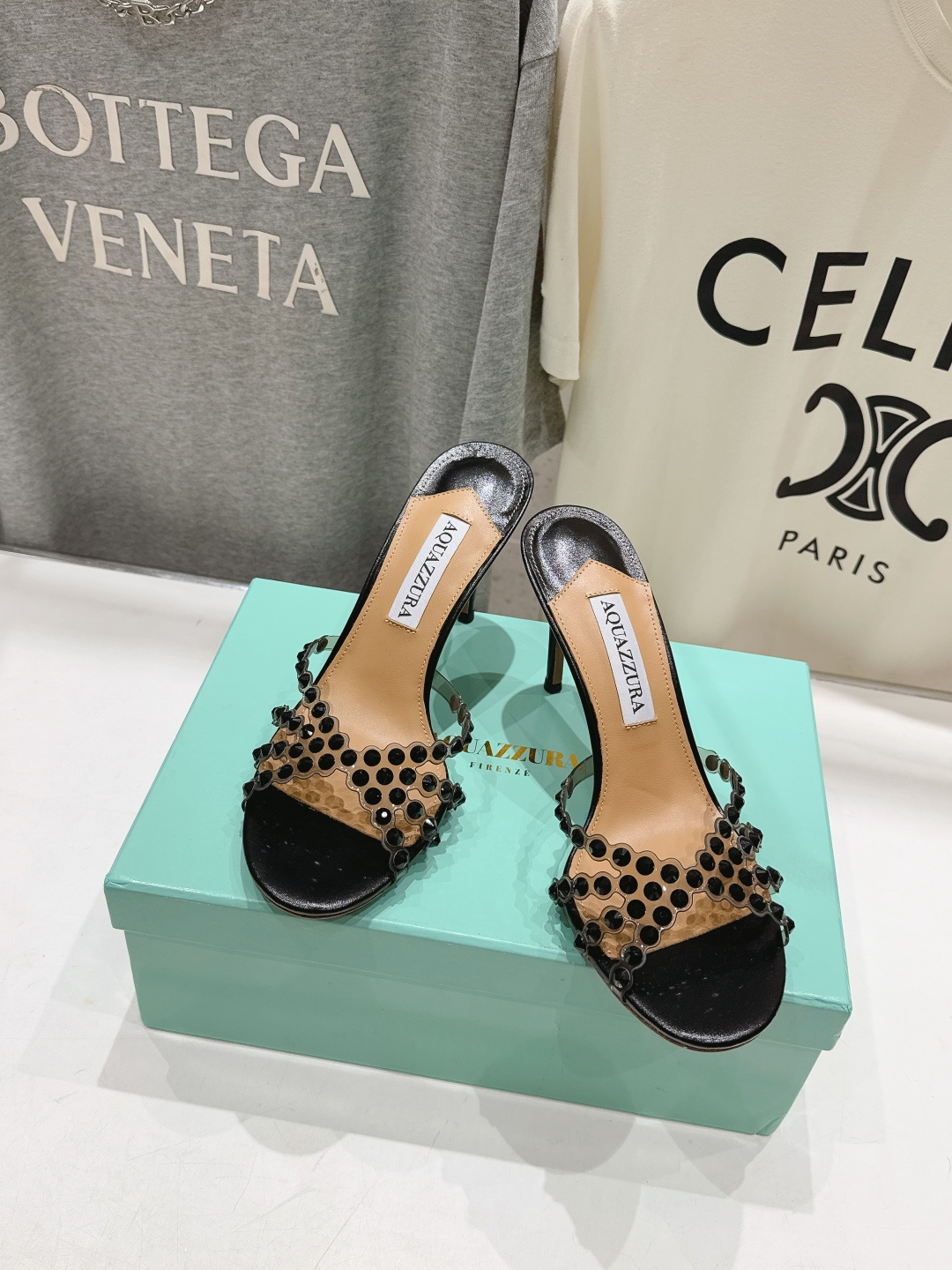 高版本出厂 拖鞋「ᴀqᴜᴀᴢᴢᴜʀᴀ」AQUAZZURA/菠萝F072 2026ss夏季新款水钻高跟拖鞋