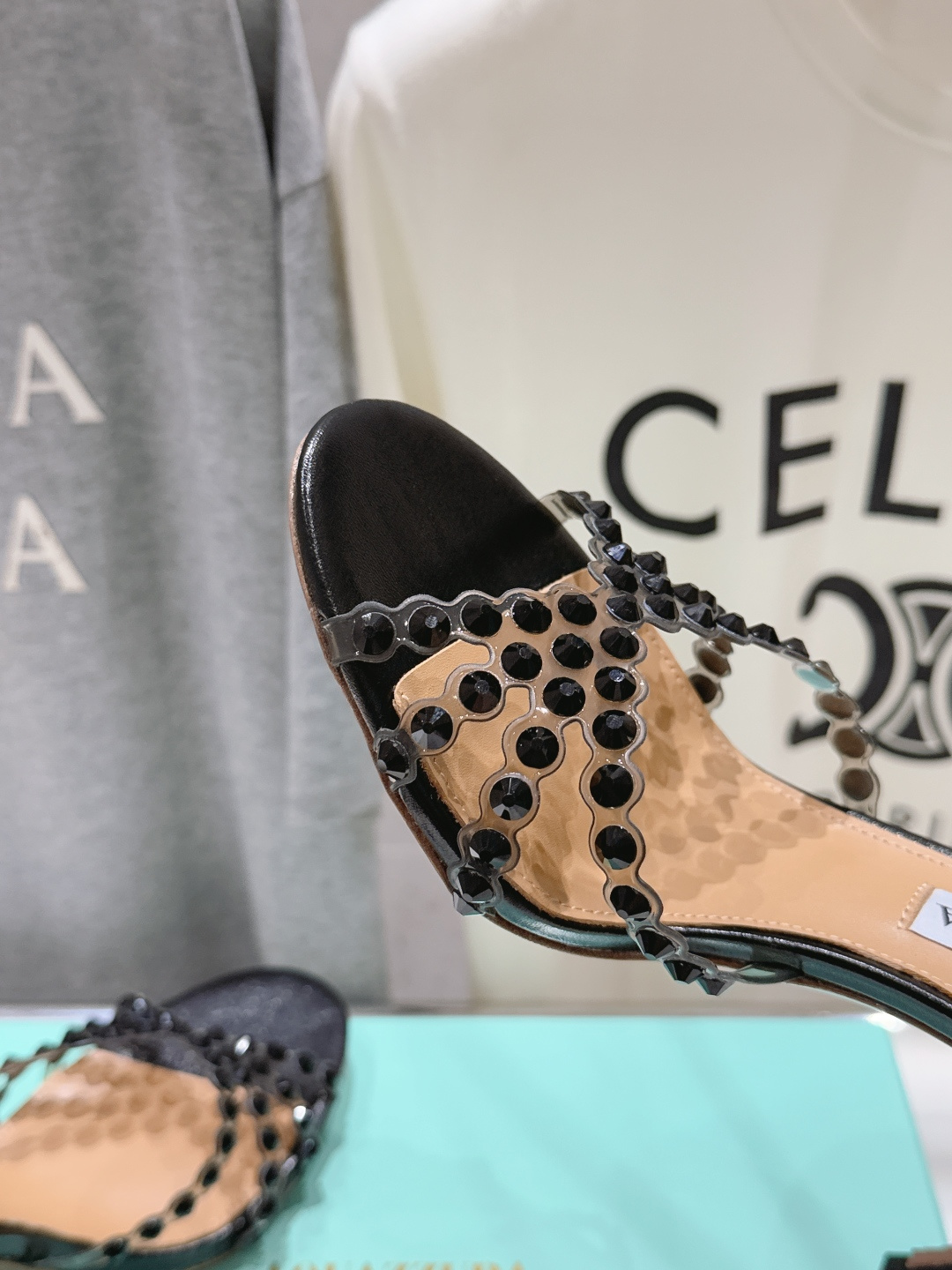 高版本出厂 拖鞋「ᴀqᴜᴀᴢᴢᴜʀᴀ」AQUAZZURA/菠萝F072 2026ss夏季新款水钻高跟拖鞋