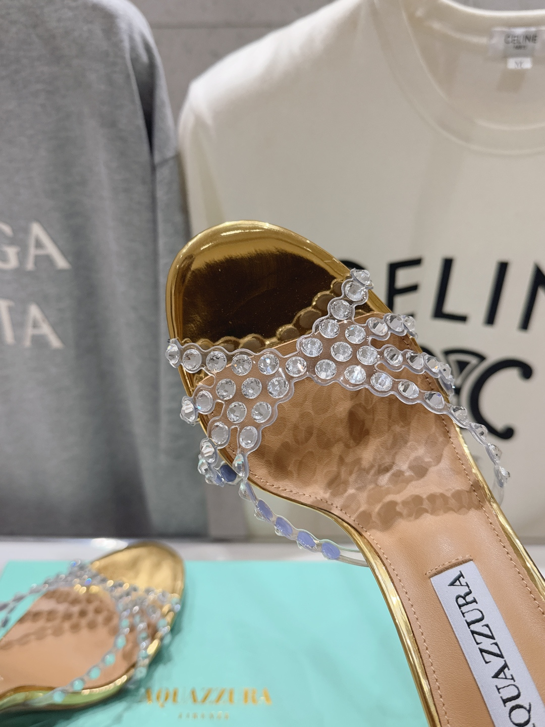 高版本出厂 拖鞋「ᴀqᴜᴀᴢᴢᴜʀᴀ」AQUAZZURA/菠萝F072 2026ss夏季新款水钻高跟拖鞋