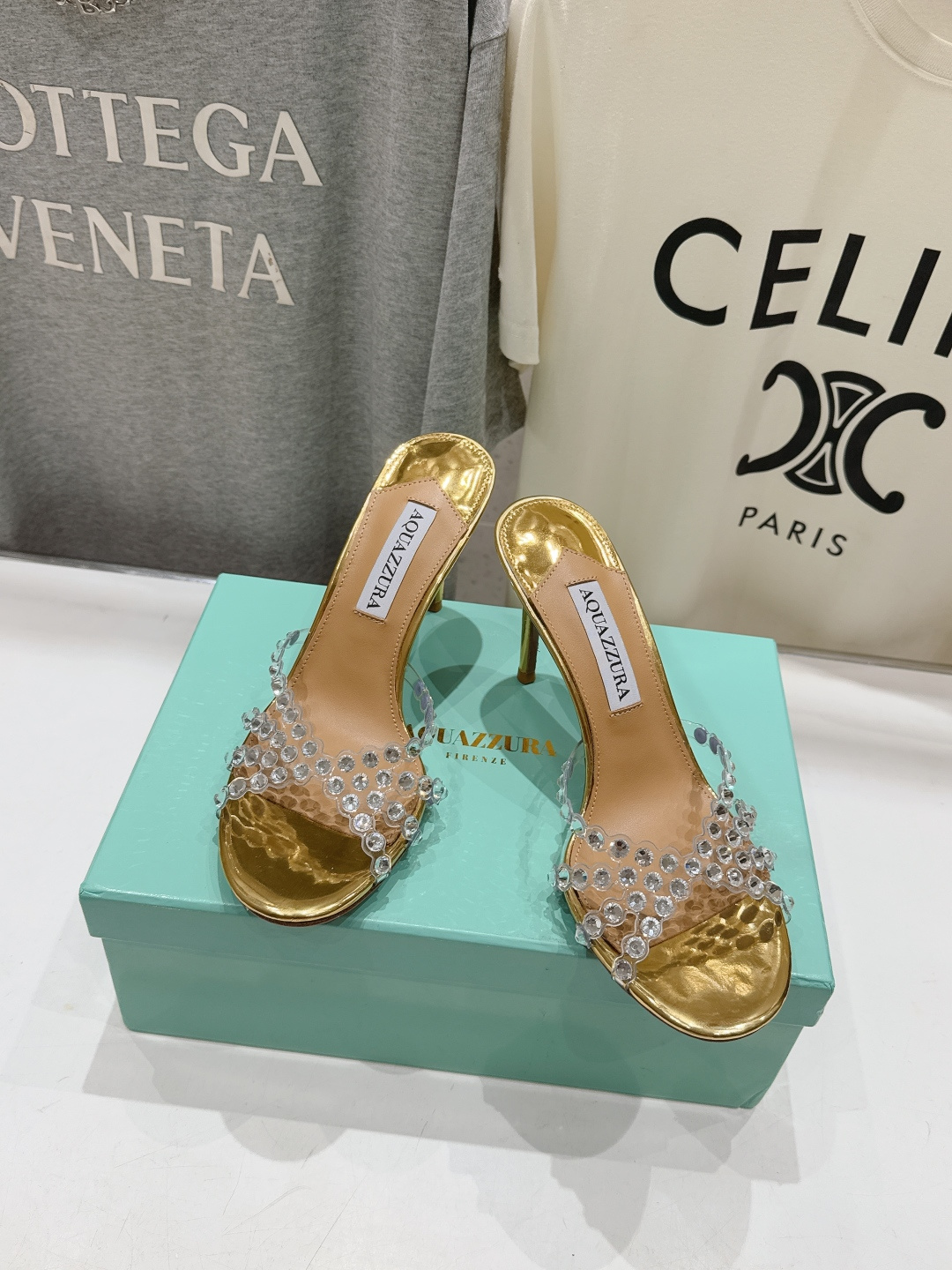 高版本出厂 拖鞋「ᴀqᴜᴀᴢᴢᴜʀᴀ」AQUAZZURA/菠萝F072 2026ss夏季新款水钻高跟拖鞋