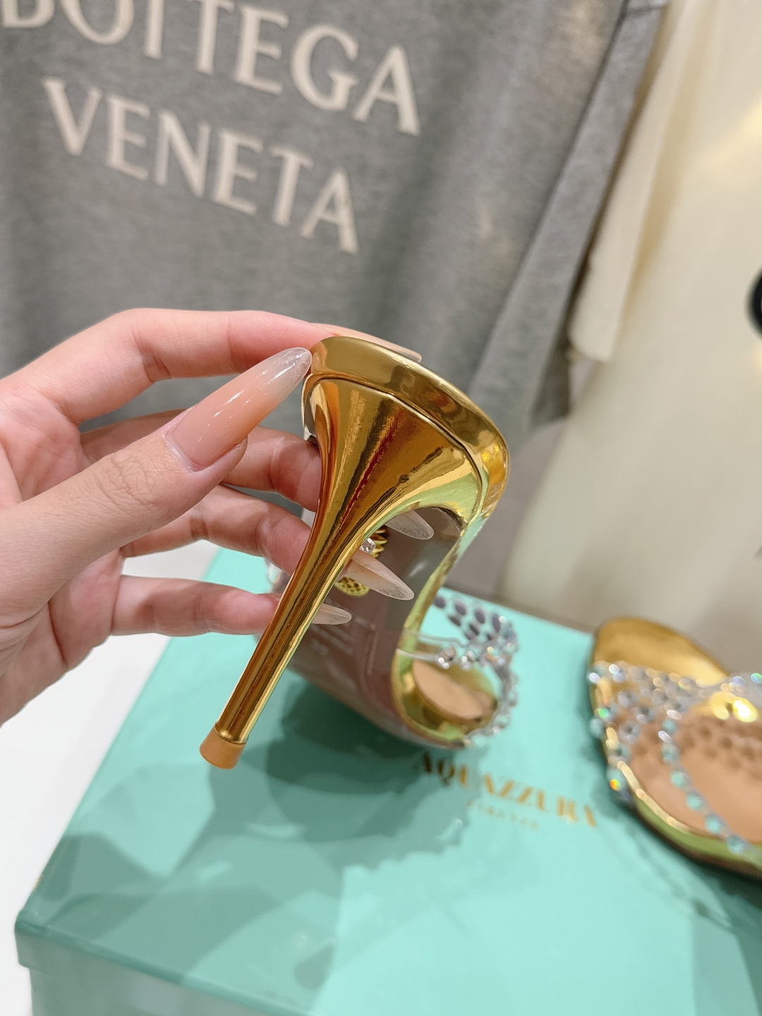 高版本出厂 拖鞋「ᴀqᴜᴀᴢᴢᴜʀᴀ」AQUAZZURA/菠萝F072 2026ss夏季新款水钻高跟拖鞋