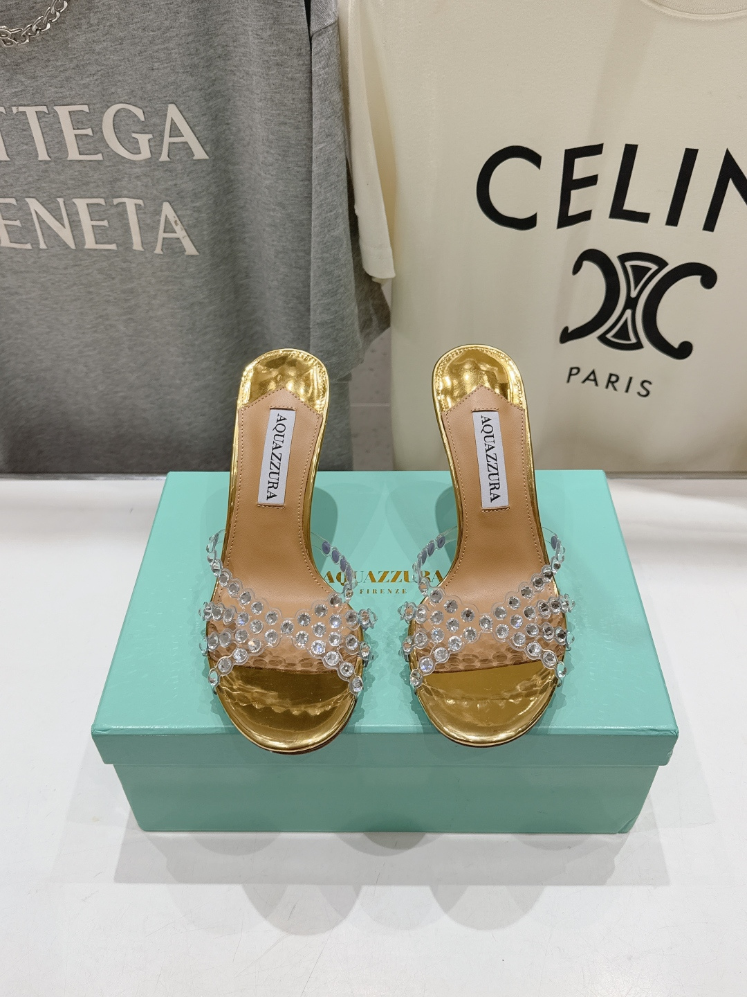 高版本出厂 拖鞋「ᴀqᴜᴀᴢᴢᴜʀᴀ」AQUAZZURA/菠萝F072 2026ss夏季新款水钻高跟拖鞋