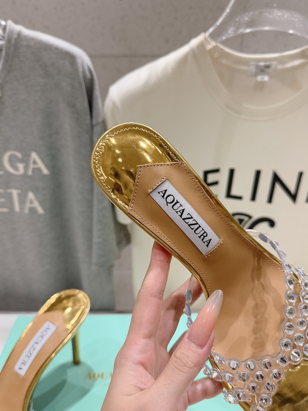 高版本出厂 拖鞋「ᴀqᴜᴀᴢᴢᴜʀᴀ」AQUAZZURA/菠萝F072 2026ss夏季新款水钻高跟拖鞋