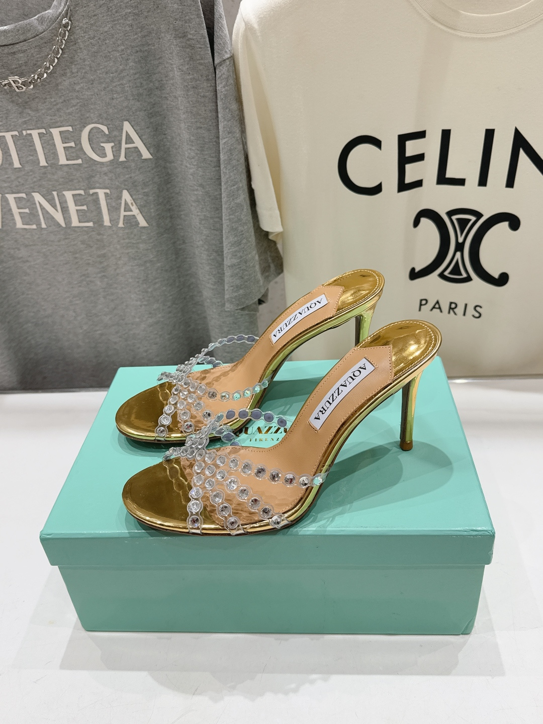 高版本出厂 拖鞋「ᴀqᴜᴀᴢᴢᴜʀᴀ」AQUAZZURA/菠萝F072 2026ss夏季新款水钻高跟拖鞋
