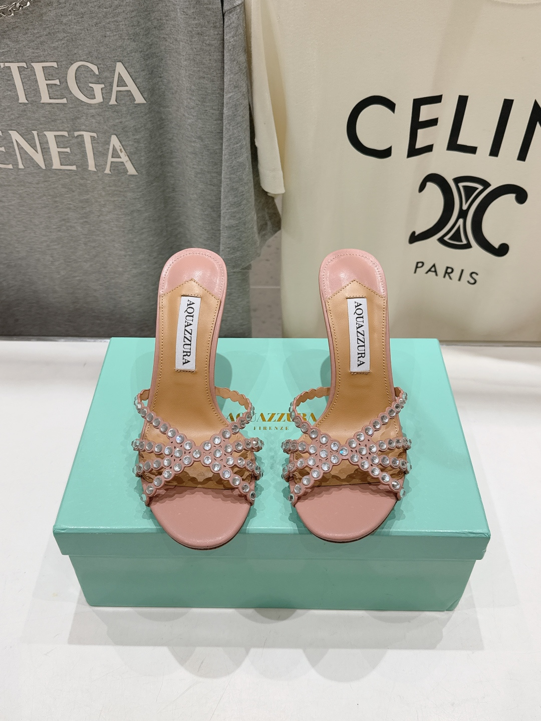 高版本出厂 拖鞋「ᴀqᴜᴀᴢᴢᴜʀᴀ」AQUAZZURA/菠萝F072 2026ss夏季新款水钻高跟拖鞋