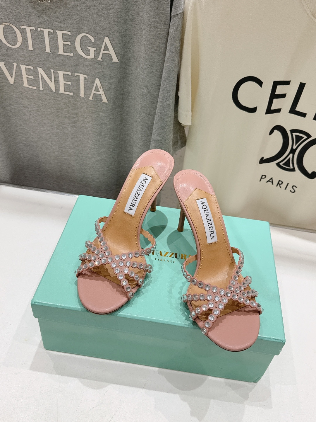 高版本出厂 拖鞋「ᴀqᴜᴀᴢᴢᴜʀᴀ」AQUAZZURA/菠萝F072 2026ss夏季新款水钻高跟拖鞋