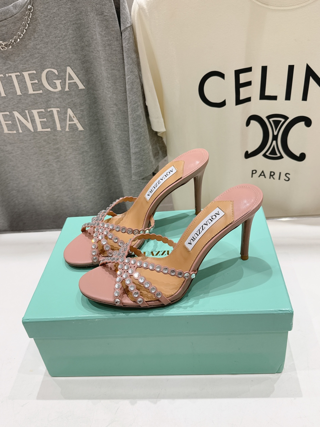 高版本出厂 拖鞋「ᴀqᴜᴀᴢᴢᴜʀᴀ」AQUAZZURA/菠萝F072 2026ss夏季新款水钻高跟拖鞋