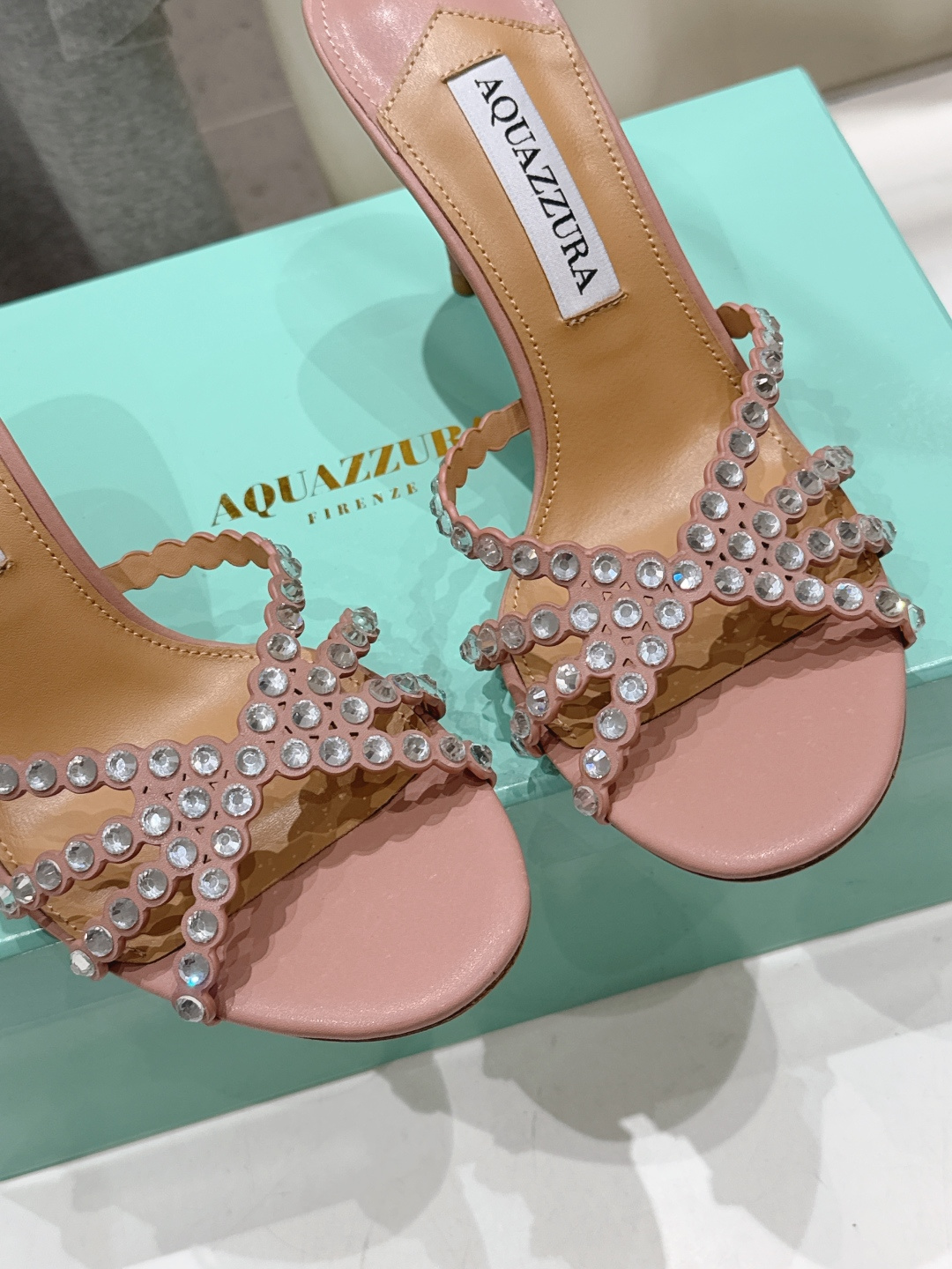 高版本出厂 拖鞋「ᴀqᴜᴀᴢᴢᴜʀᴀ」AQUAZZURA/菠萝F072 2026ss夏季新款水钻高跟拖鞋