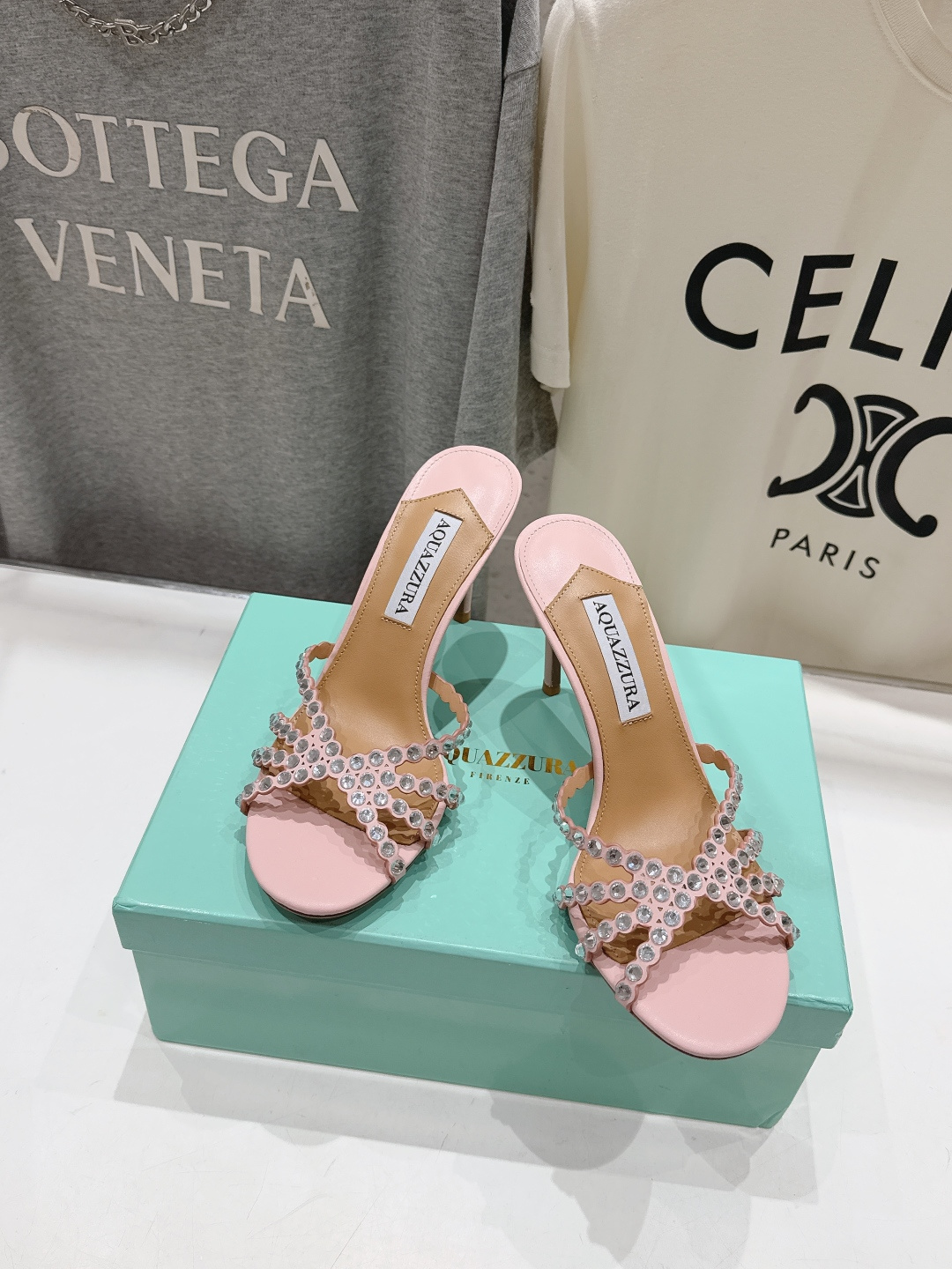 高版本出厂 拖鞋「ᴀqᴜᴀᴢᴢᴜʀᴀ」AQUAZZURA/菠萝F072 2026ss夏季新款水钻高跟拖鞋