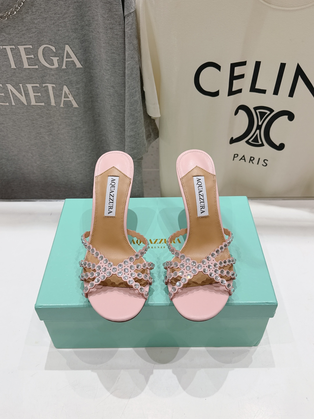 高版本出厂 拖鞋「ᴀqᴜᴀᴢᴢᴜʀᴀ」AQUAZZURA/菠萝F072 2026ss夏季新款水钻高跟拖鞋