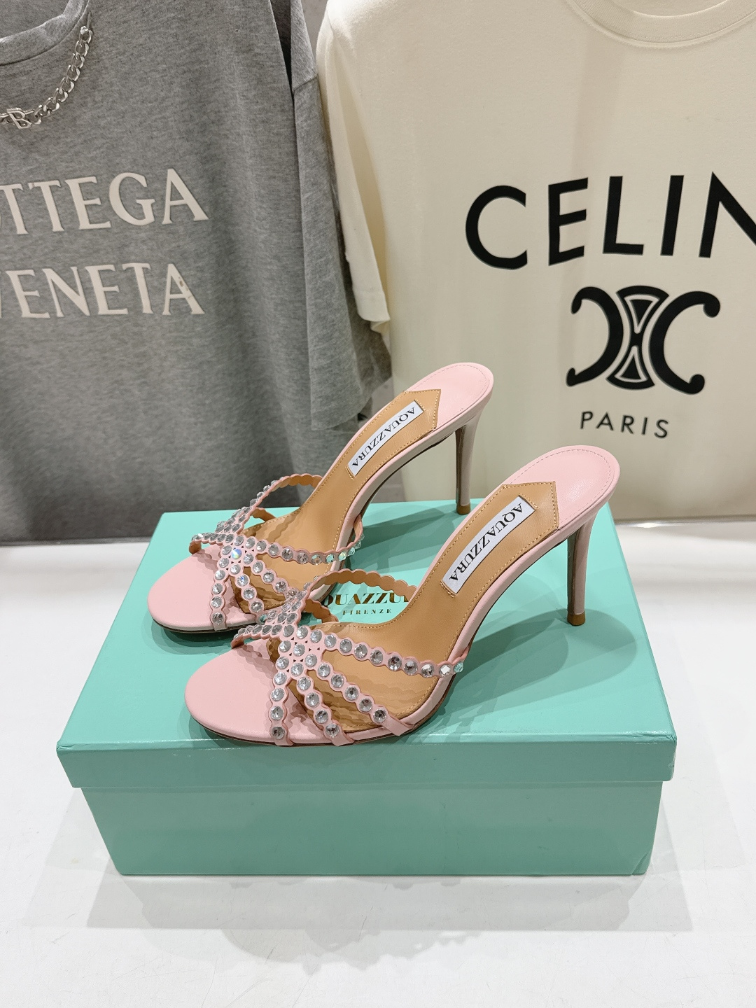 高版本出厂 拖鞋「ᴀqᴜᴀᴢᴢᴜʀᴀ」AQUAZZURA/菠萝F072 2026ss夏季新款水钻高跟拖鞋