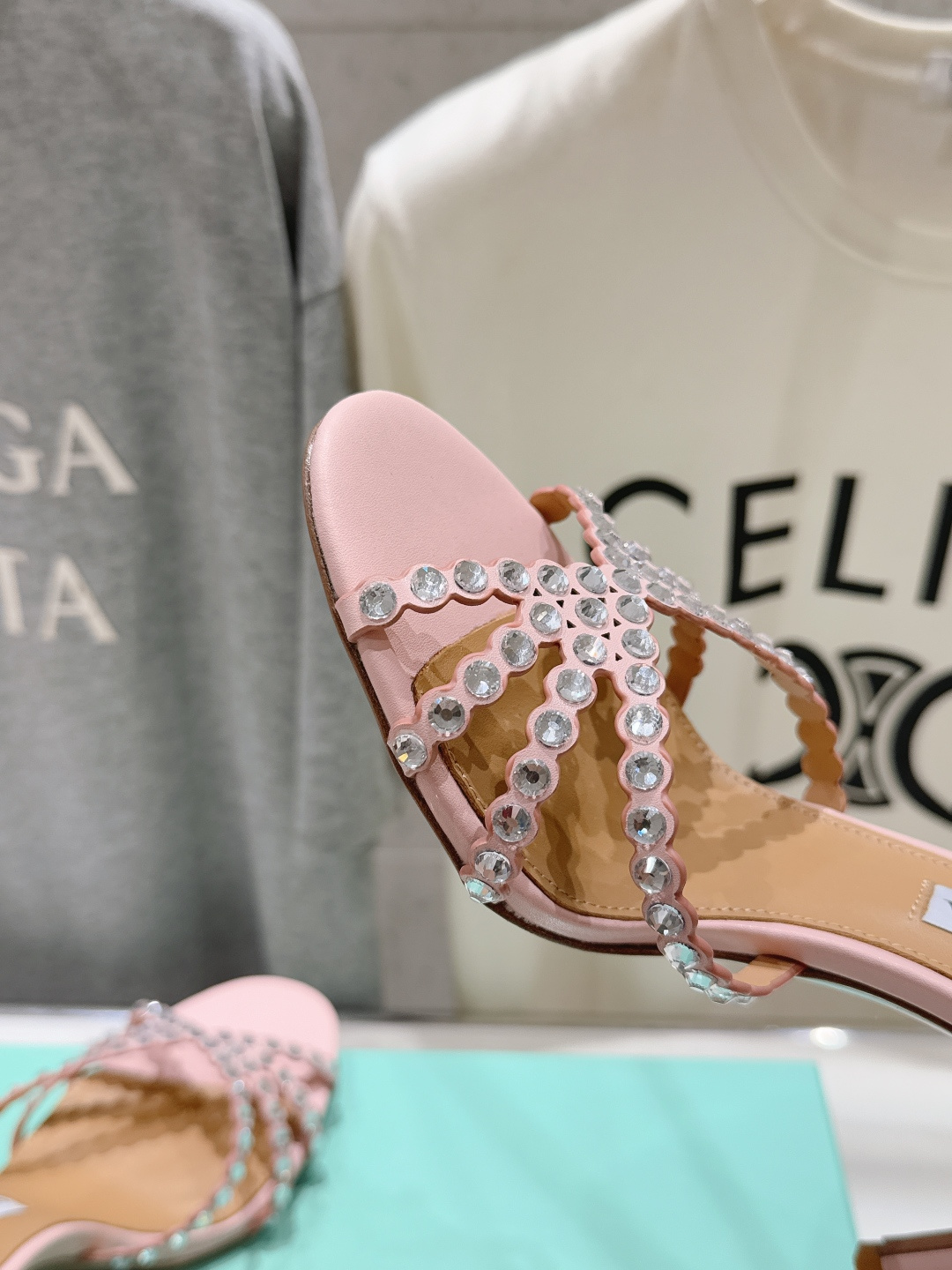 高版本出厂 拖鞋「ᴀqᴜᴀᴢᴢᴜʀᴀ」AQUAZZURA/菠萝F072 2026ss夏季新款水钻高跟拖鞋