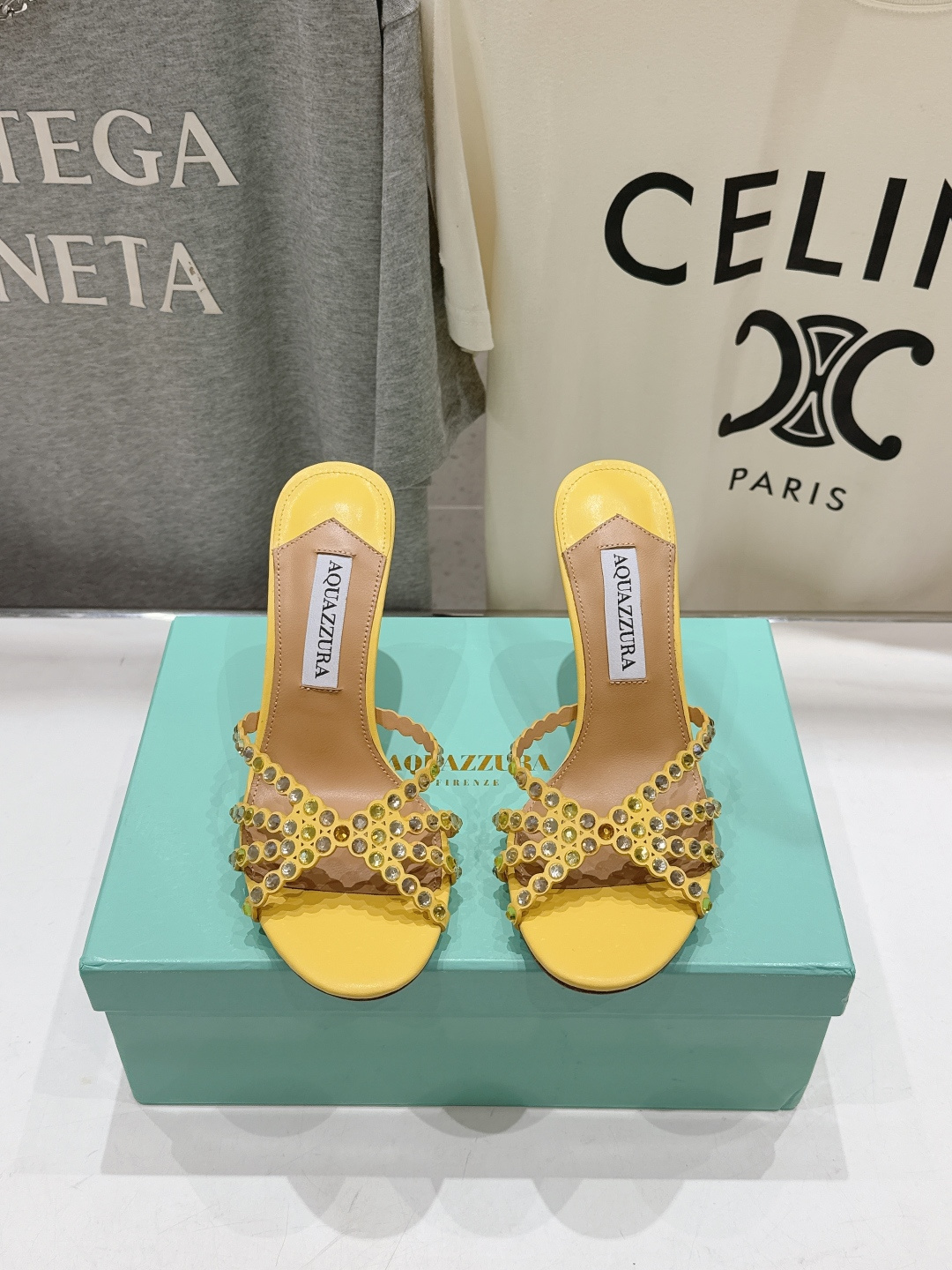 高版本出厂 拖鞋「ᴀqᴜᴀᴢᴢᴜʀᴀ」AQUAZZURA/菠萝F072 2026ss夏季新款水钻高跟拖鞋