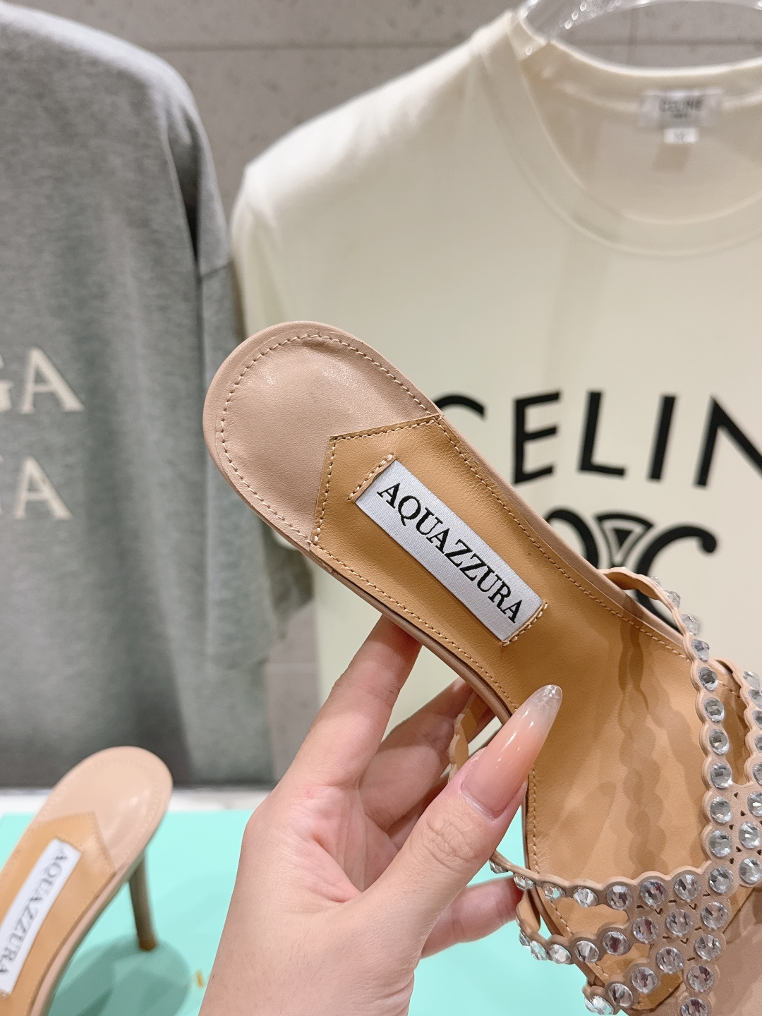 高版本出厂 拖鞋「ᴀqᴜᴀᴢᴢᴜʀᴀ」AQUAZZURA/菠萝F072 2026ss夏季新款水钻高跟拖鞋