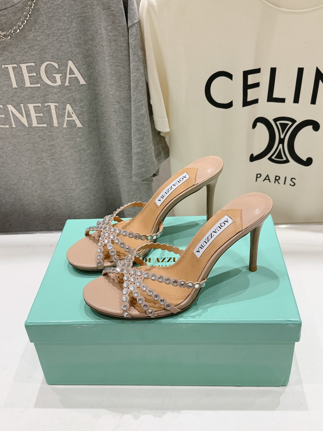 高版本出厂 拖鞋「ᴀqᴜᴀᴢᴢᴜʀᴀ」AQUAZZURA/菠萝F072 2026ss夏季新款水钻高跟拖鞋