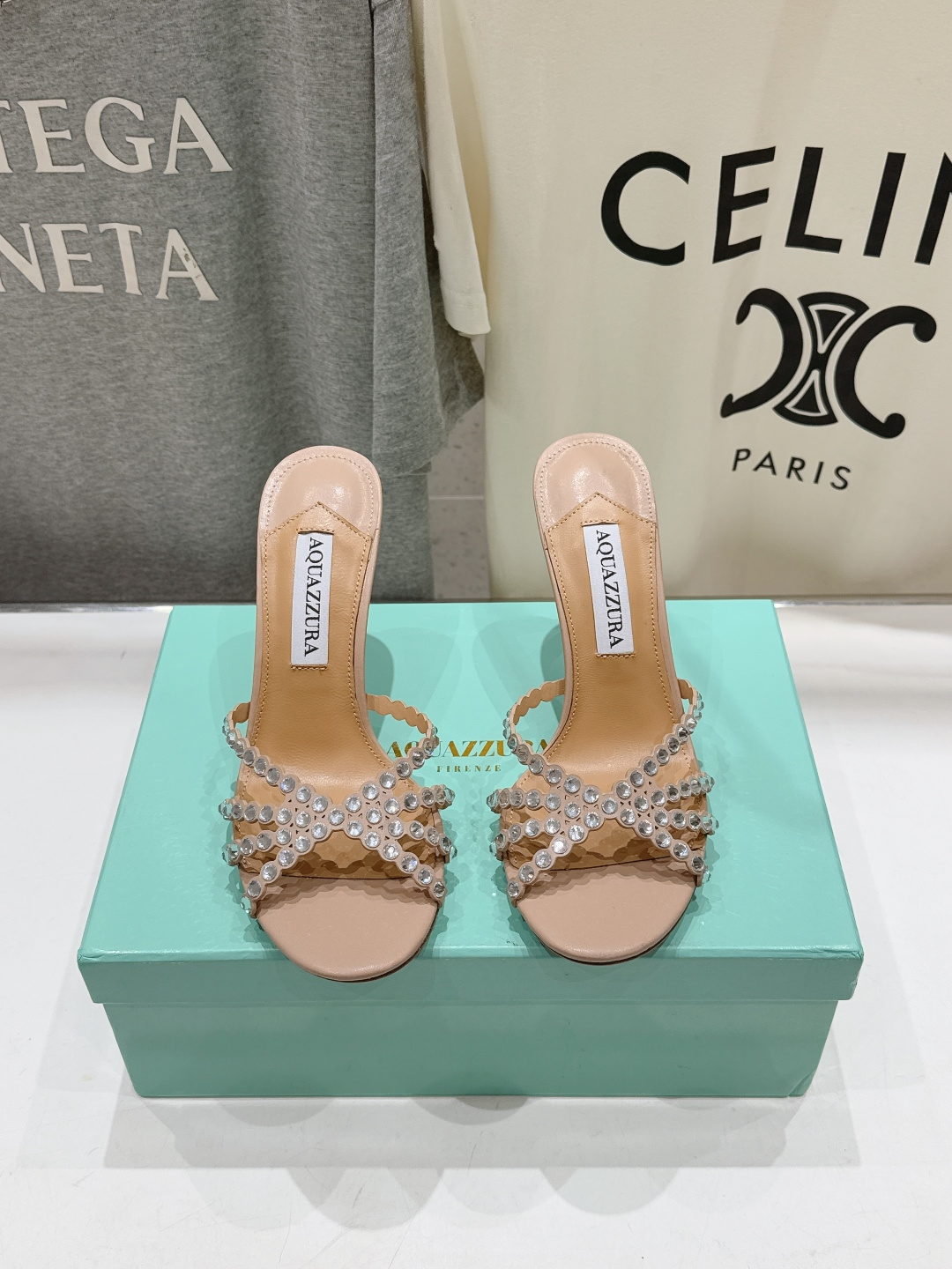 高版本出厂 拖鞋「ᴀqᴜᴀᴢᴢᴜʀᴀ」AQUAZZURA/菠萝F072 2026ss夏季新款水钻高跟拖鞋