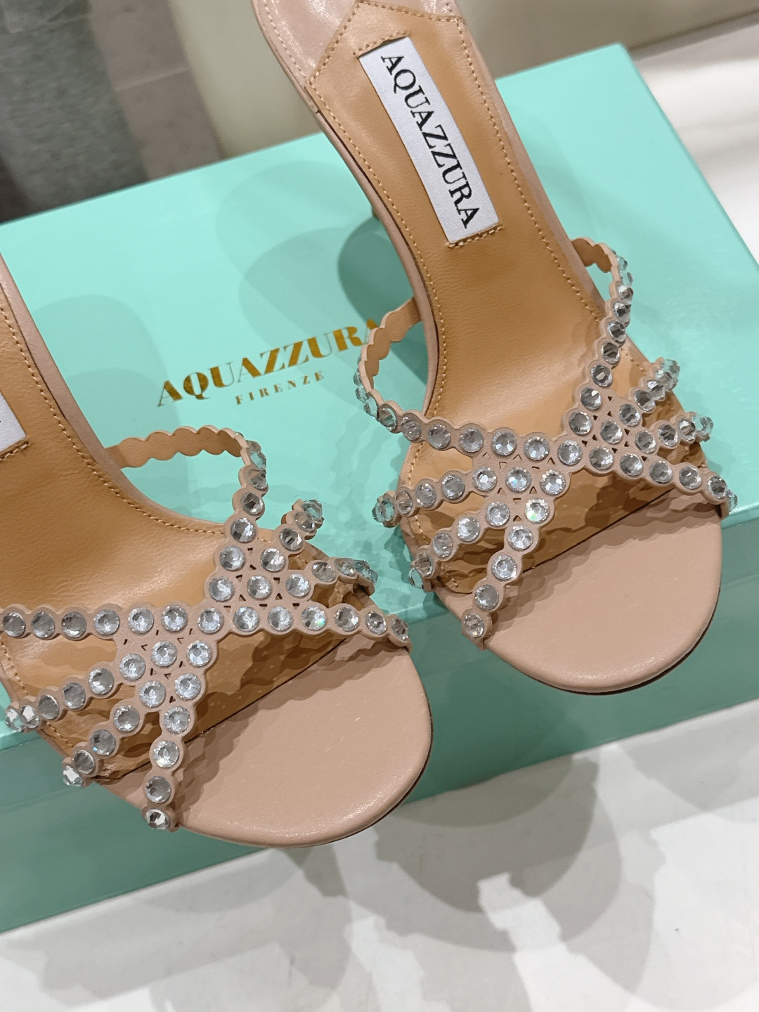 高版本出厂 拖鞋「ᴀqᴜᴀᴢᴢᴜʀᴀ」AQUAZZURA/菠萝F072 2026ss夏季新款水钻高跟拖鞋