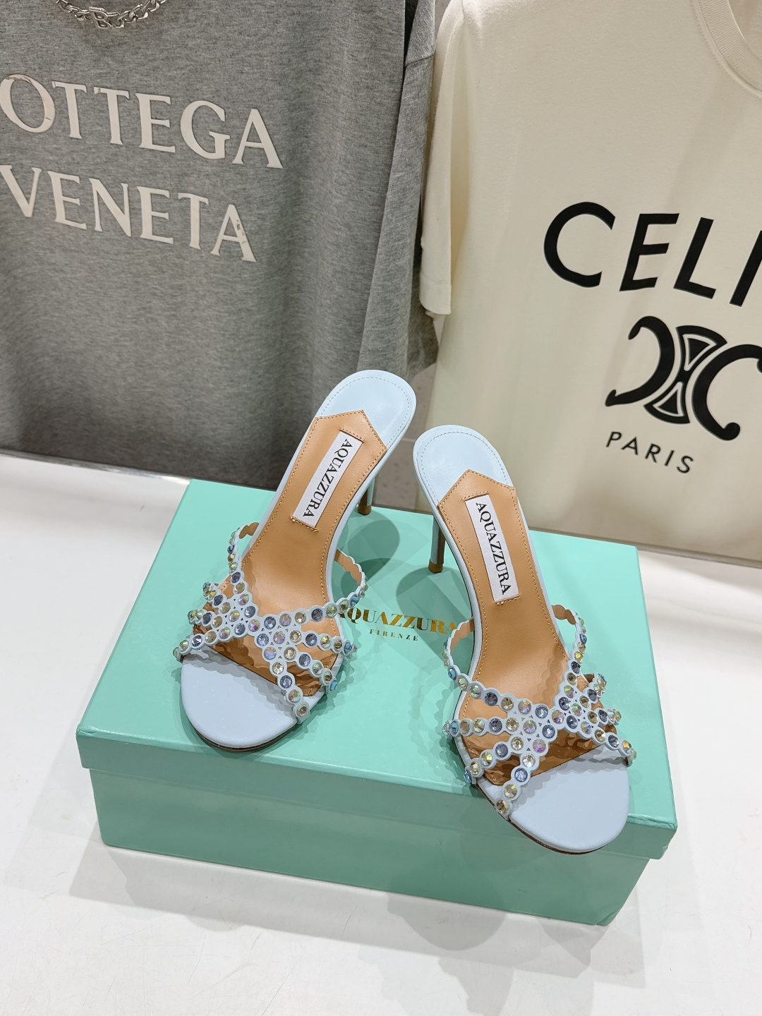 高版本出厂 拖鞋「ᴀqᴜᴀᴢᴢᴜʀᴀ」AQUAZZURA/菠萝F072 2026ss夏季新款水钻高跟拖鞋