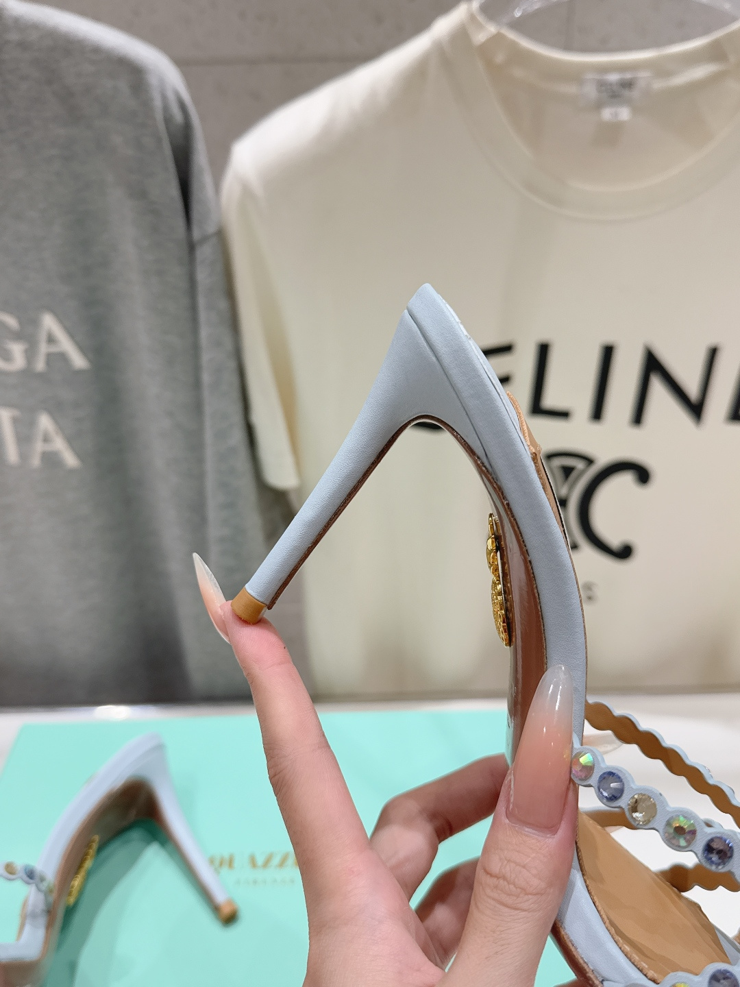 高版本出厂 拖鞋「ᴀqᴜᴀᴢᴢᴜʀᴀ」AQUAZZURA/菠萝F072 2026ss夏季新款水钻高跟拖鞋